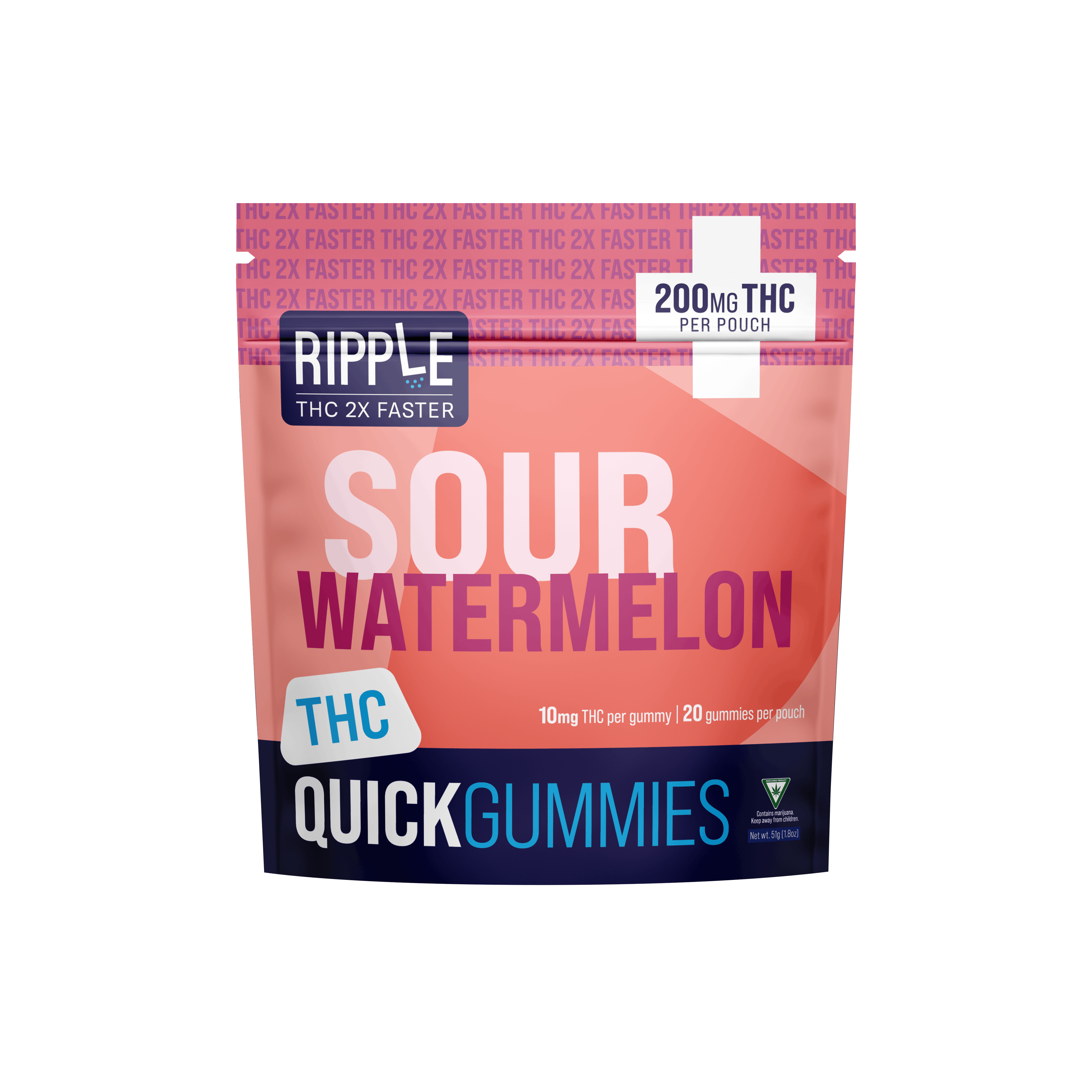 Sour Watermelon 200mg Quick Gummies