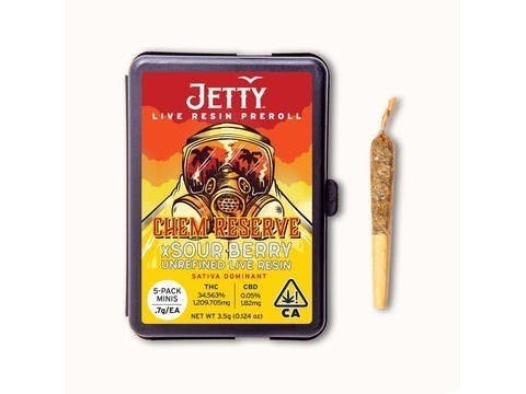 Chem Reserve x Sour Berry UNREFINED Live Resin Infused Preroll 5 Pack