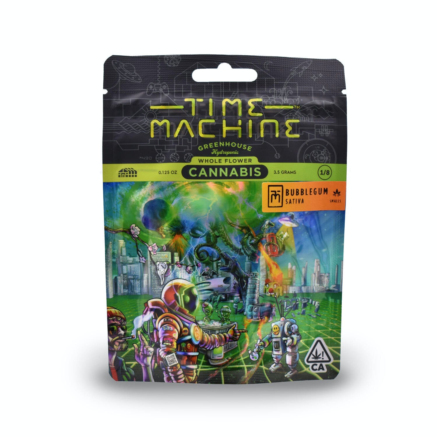 Time Machine Flower 3.5g Pouch Sativa Bubblegum