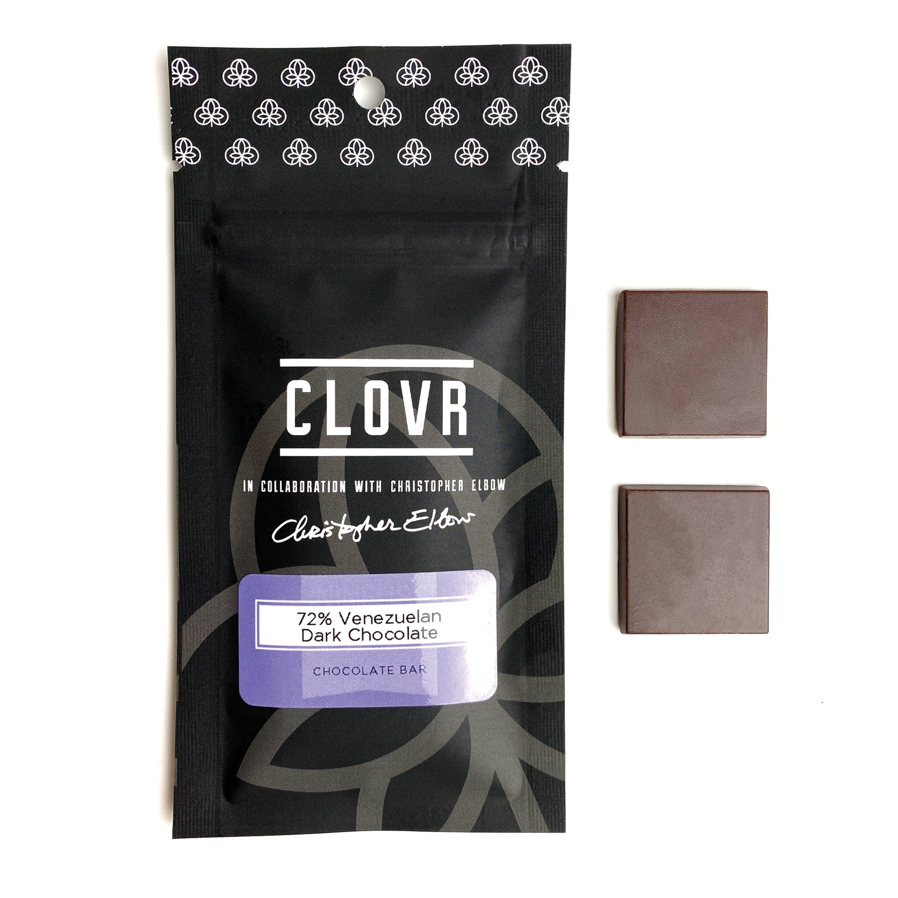 CLOVR 72% Venezuelan Dark Chocolate 2-pack - 20 mg