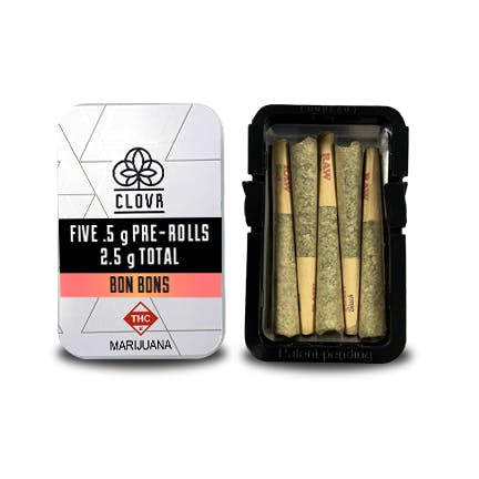 CLOVR- Pre-rolls- 0.5g 5 Pack Tins- Bon Bons