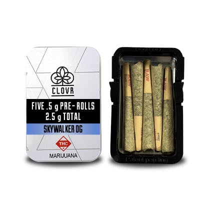 CLOVR- Pre-rolls- 0.5g 5 Pack Tins- Skywalker OG