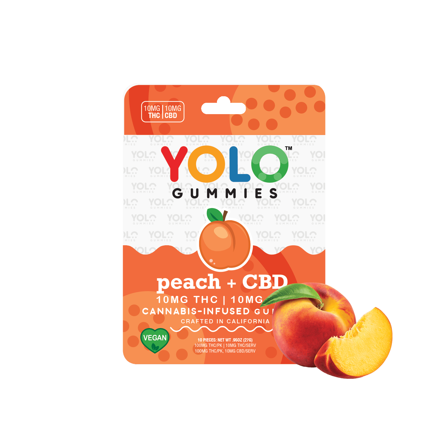 YOLO Peach + CBD Gummies