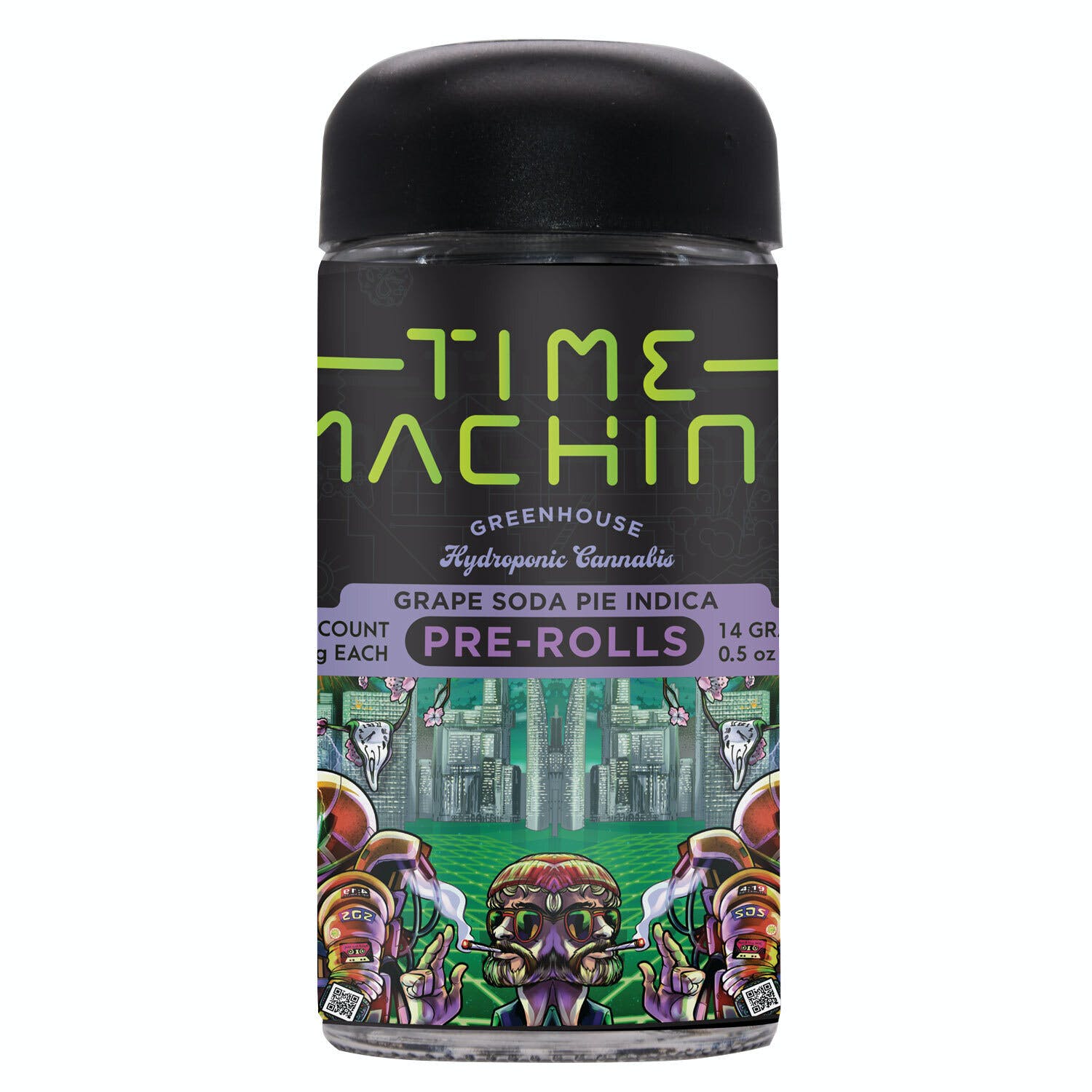 Time Machine Pre-Roll .5g Indica Grape Soda Pie 28-Pack 14g