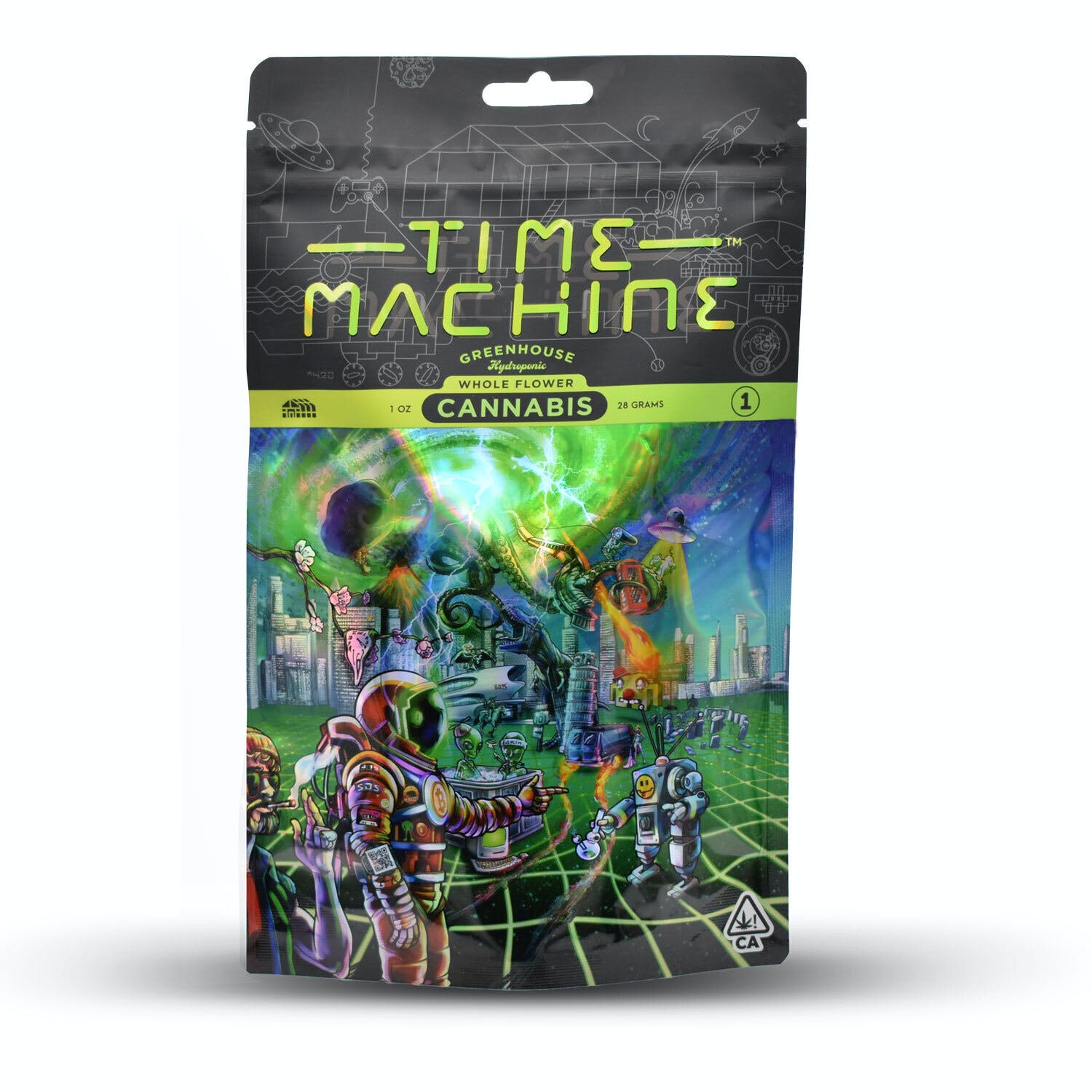 Time Machine Flower 28g/1oz Pouch Hybrid Rainbow Sherbet