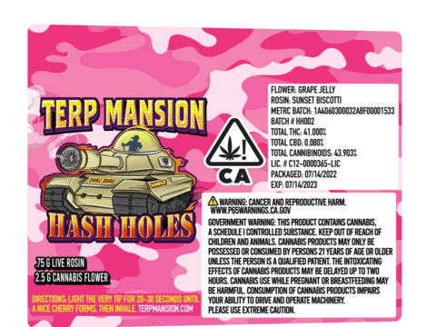 The Mayflower Hash Hole (2.5 Gram Flower/0.75 Gram Live Rosin)