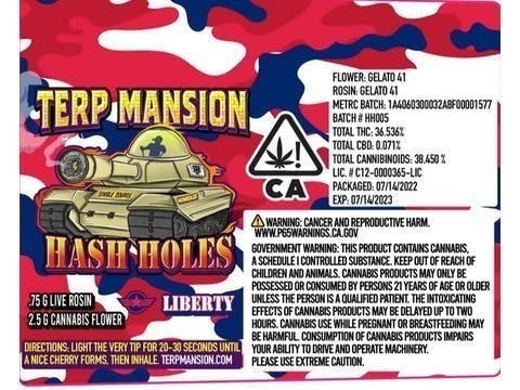Liberty Hash Hole (2.75 Grams Flower/.75 Live Rosin)