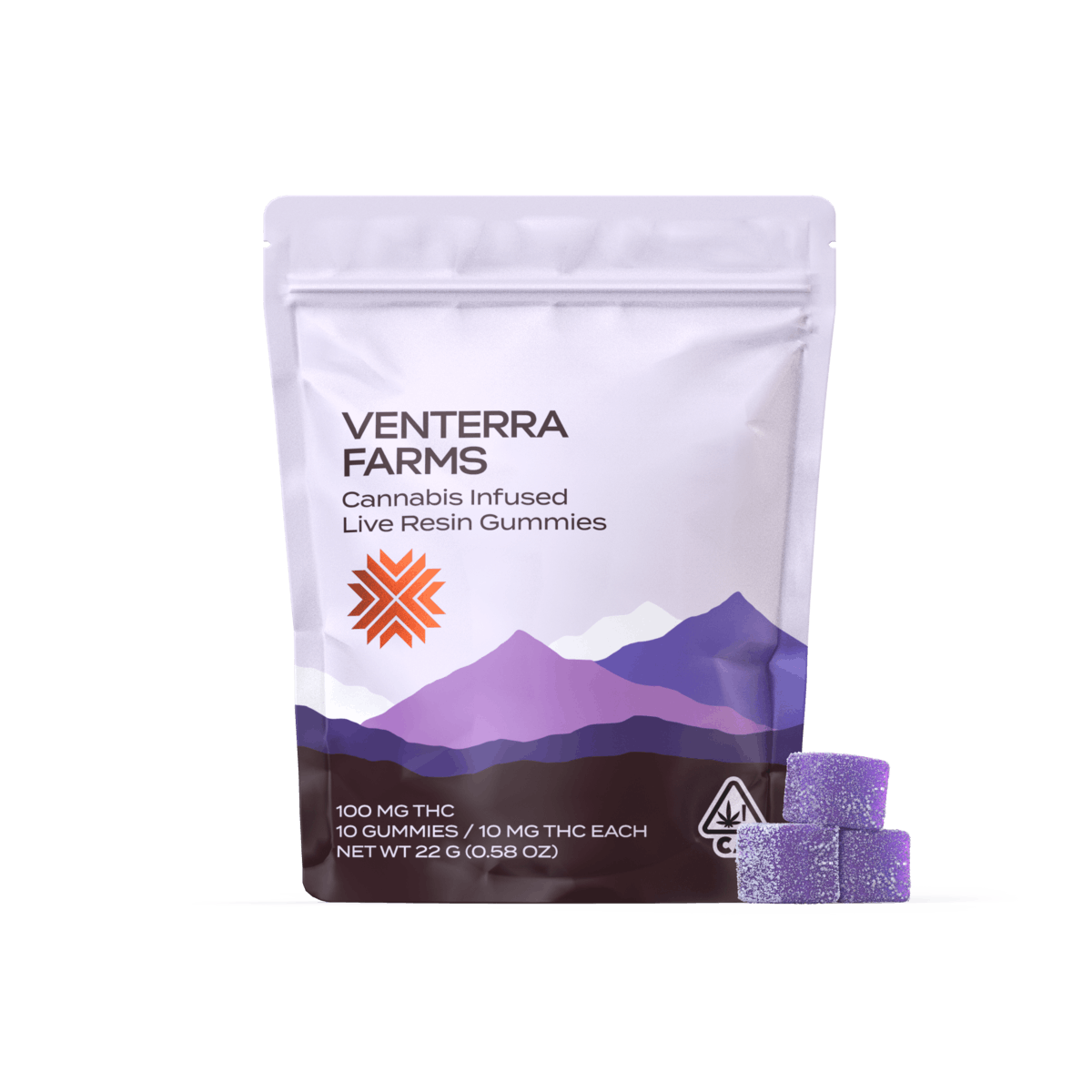 Venterra Farms | Sleep - Passion Fruit Live Resin Gummies + CBN (100mg)