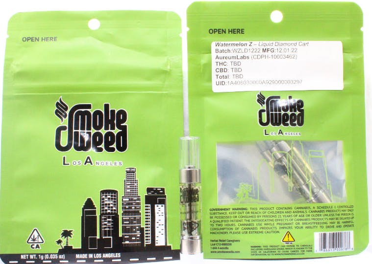 Smoke Weed LA - Liquid Diamond Watermelon Z 1G Cart