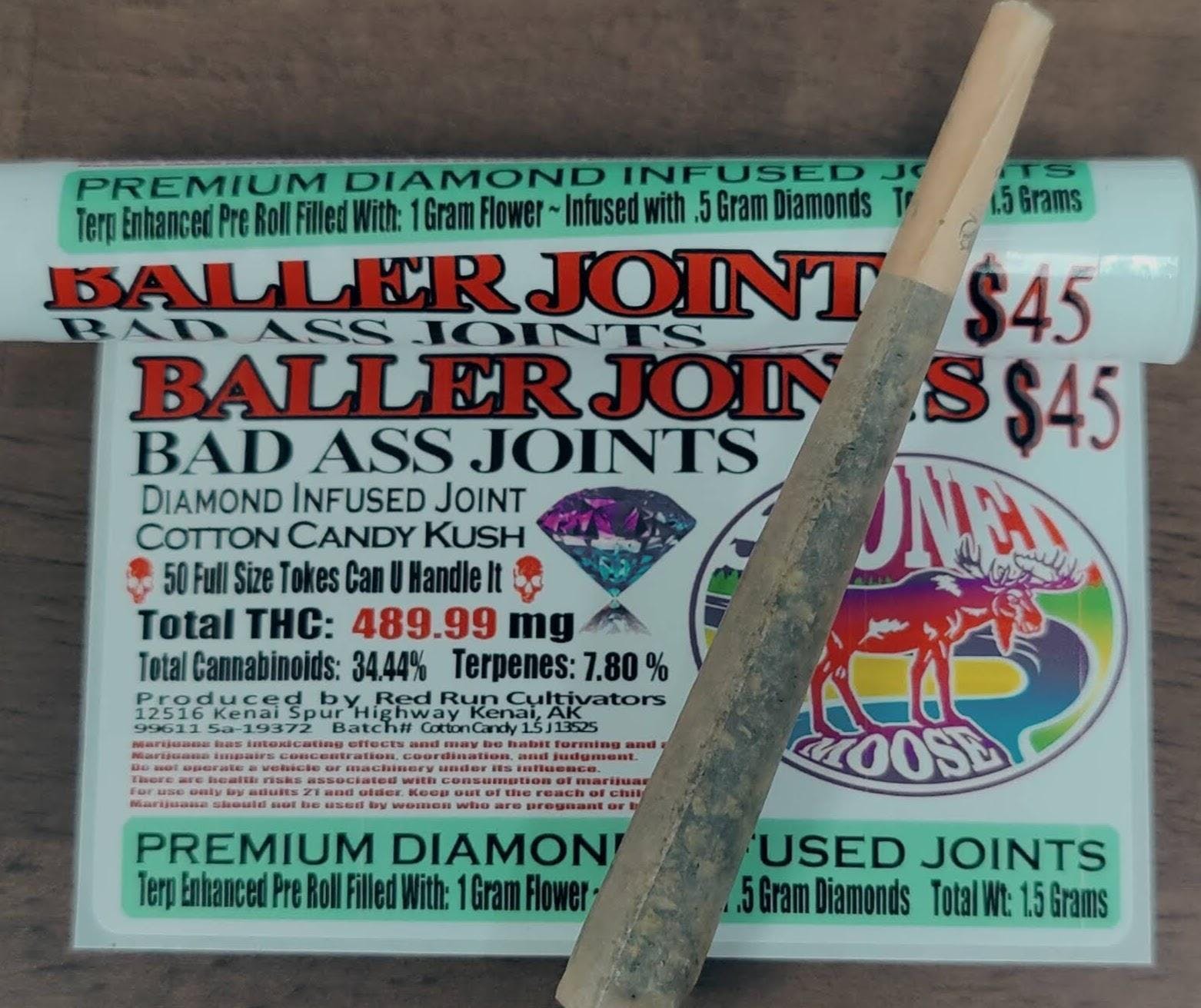 Diamond Infused Baller Joint - Cotton Candy Kush - 1.5g