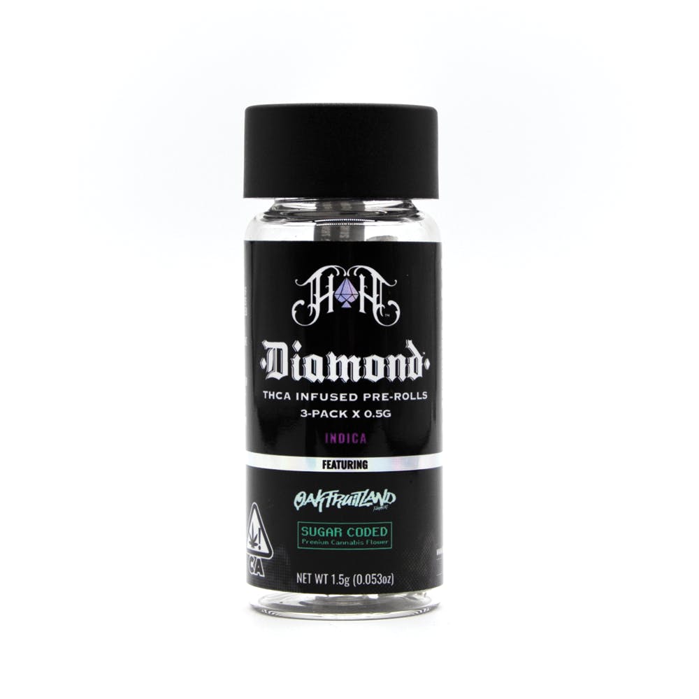 3-Pack Diamond Infused Pre-Roll: OakFruitland: Sugar Coded