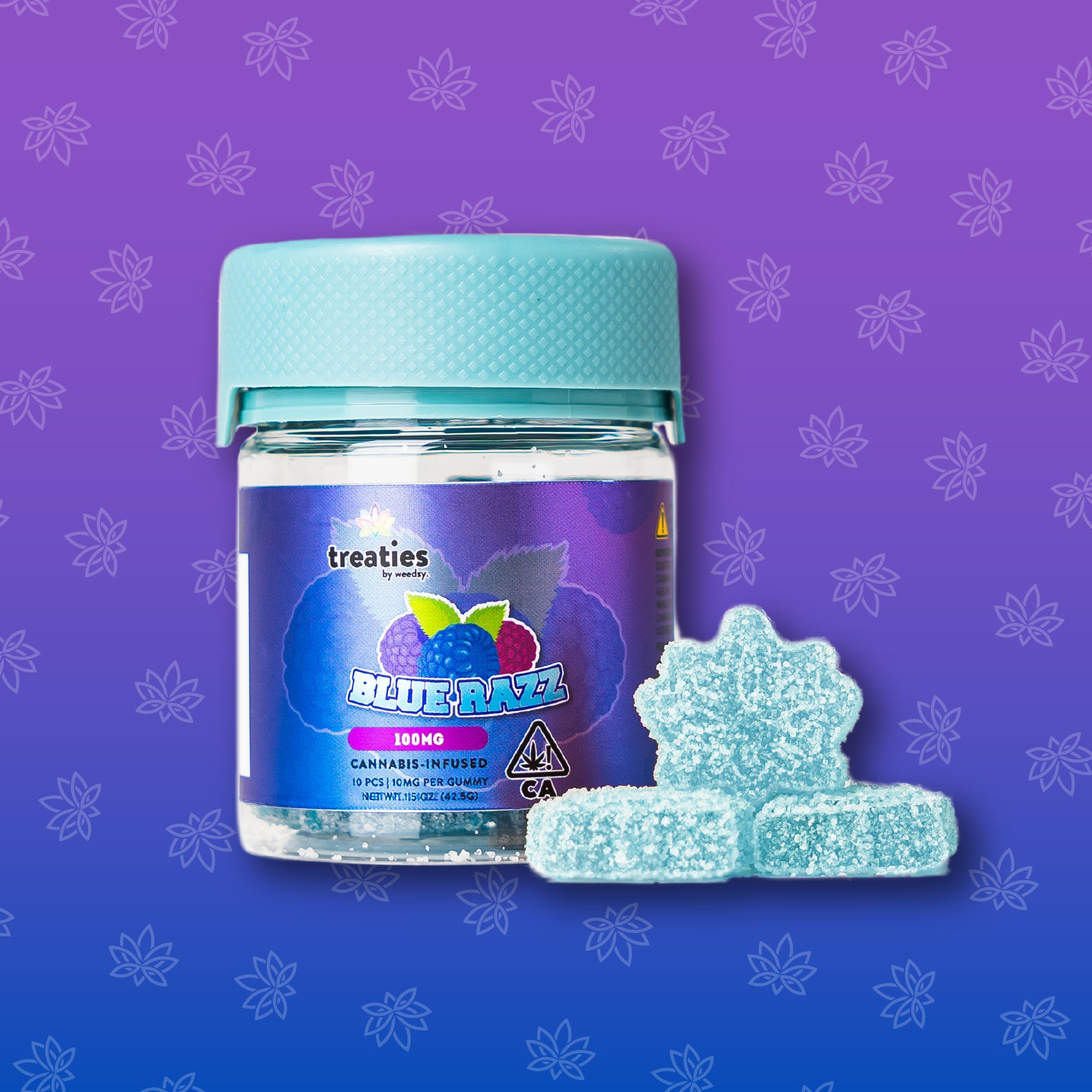 Treaties - Blue Razz 100MG Infused Gummies
