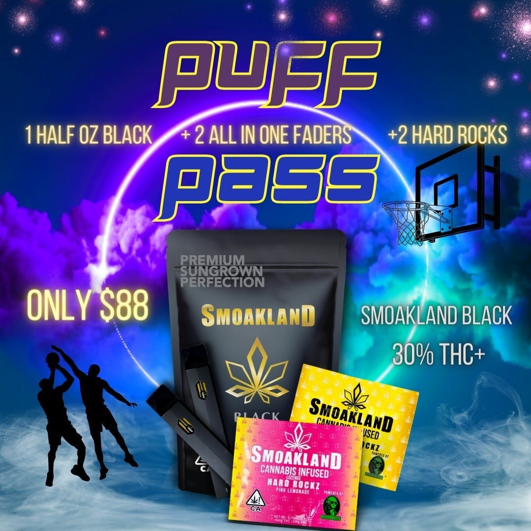 Puff and Pass - 1/2OZ Black, 2 (1g) All-In-One Faderz, 2 HardRockz | $88
