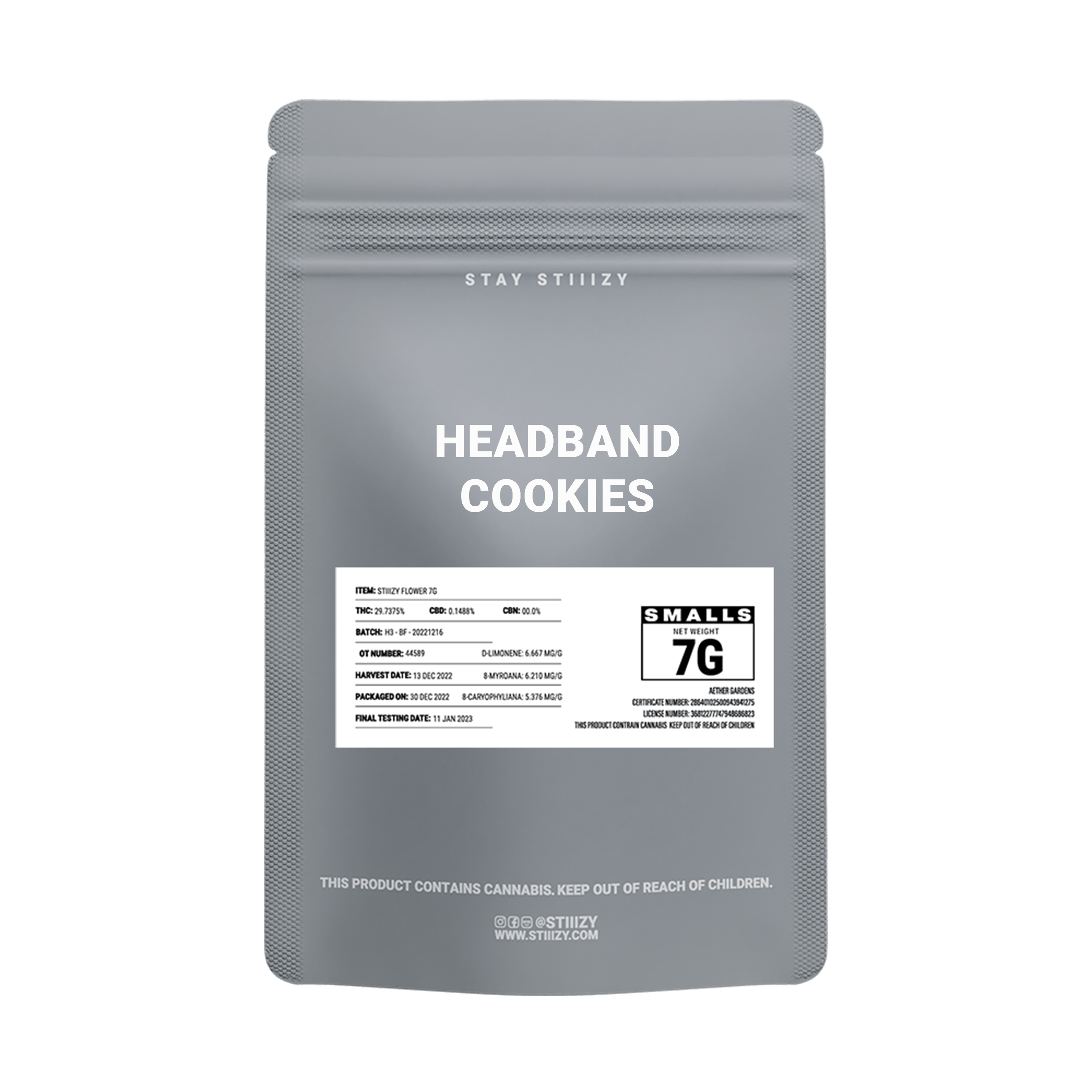 HEADBAND COOKIES - GREY LABEL 7G