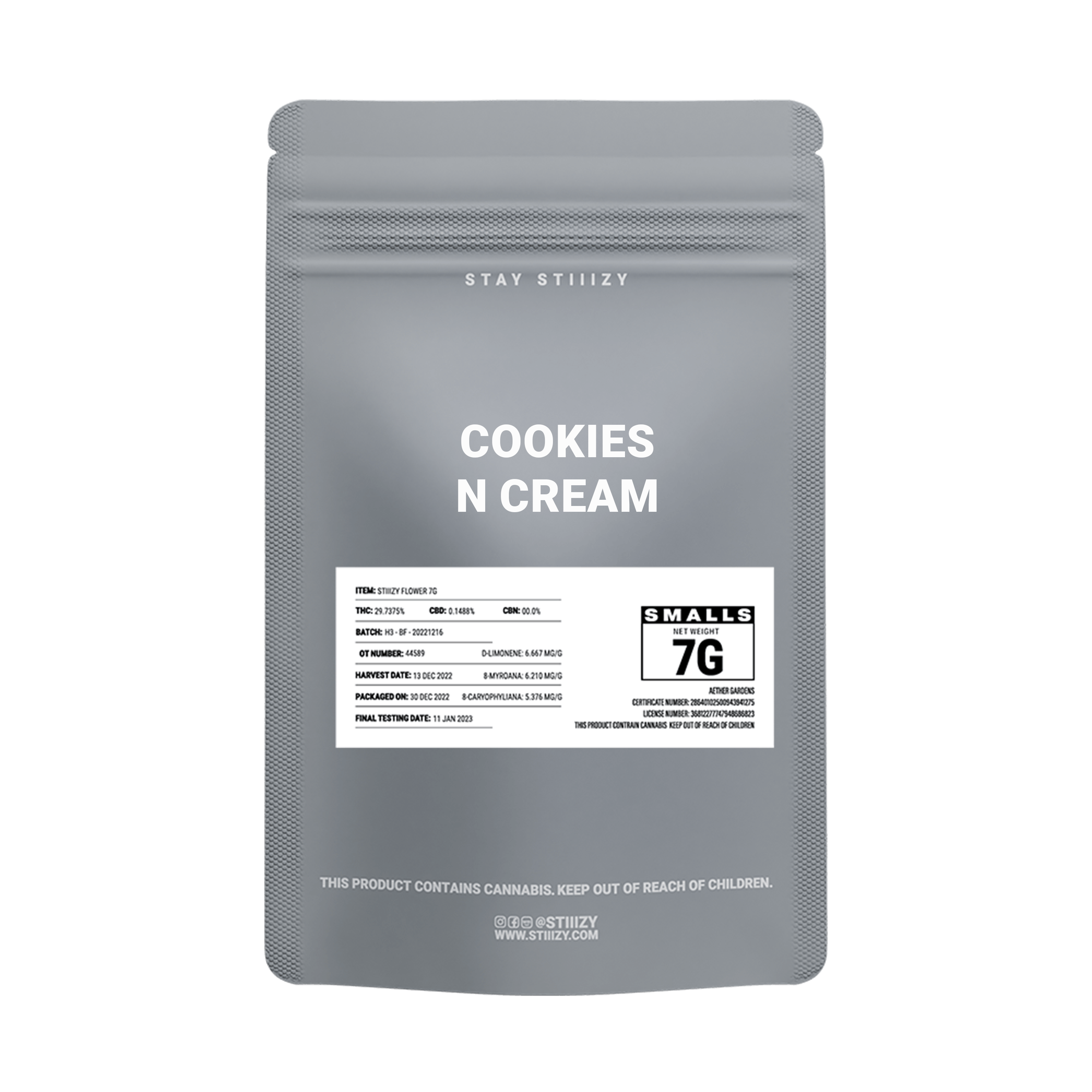 COOKIES & CREAM - GREY LABEL 7G