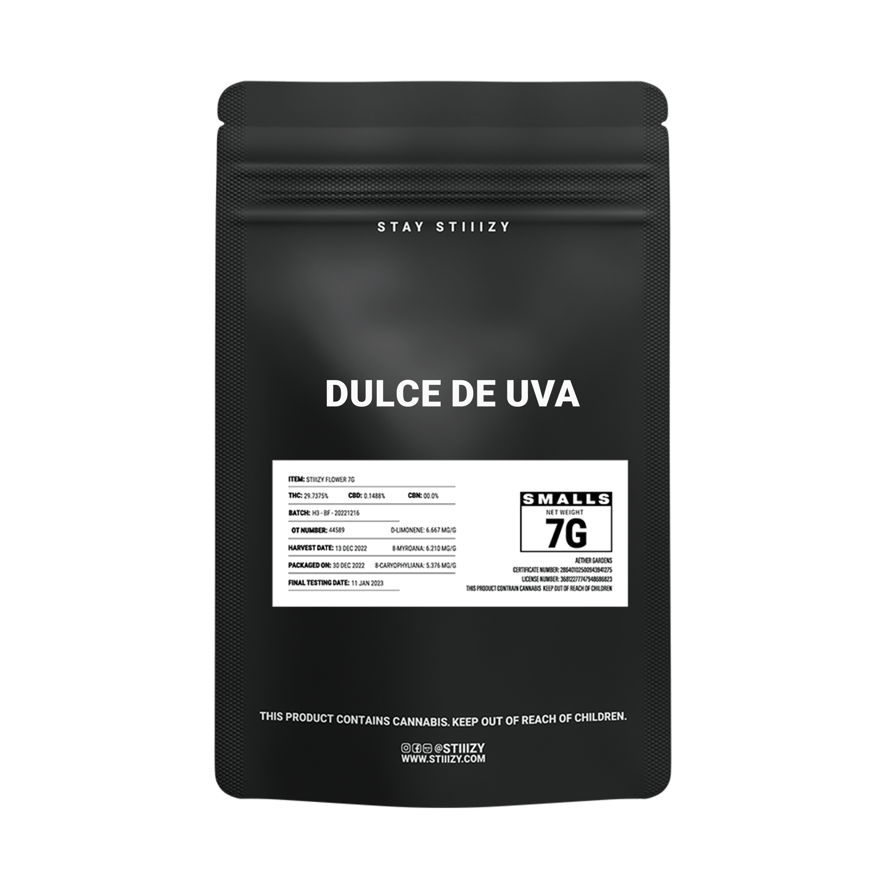 DULCE DE UVA - BLACK LABEL 7G