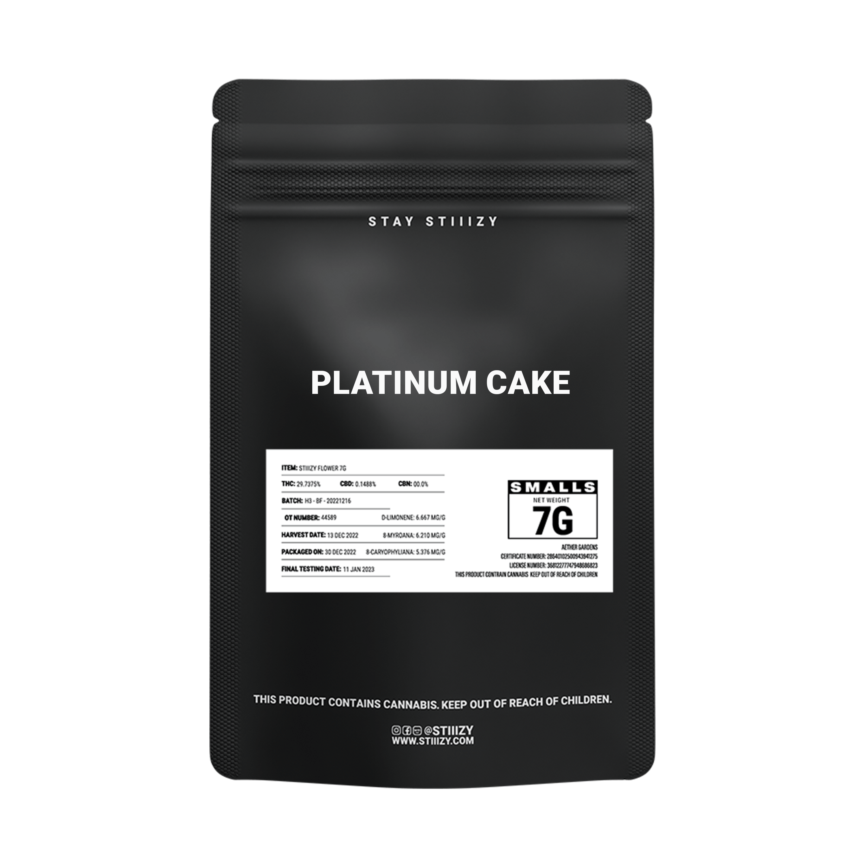 PLATINUM CAKE - BLACK LABEL 7G