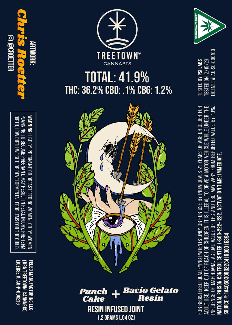 *THC 36.2%* - Punch Cake X Bacio Gelato (Artist Series #1 Navy Blue)