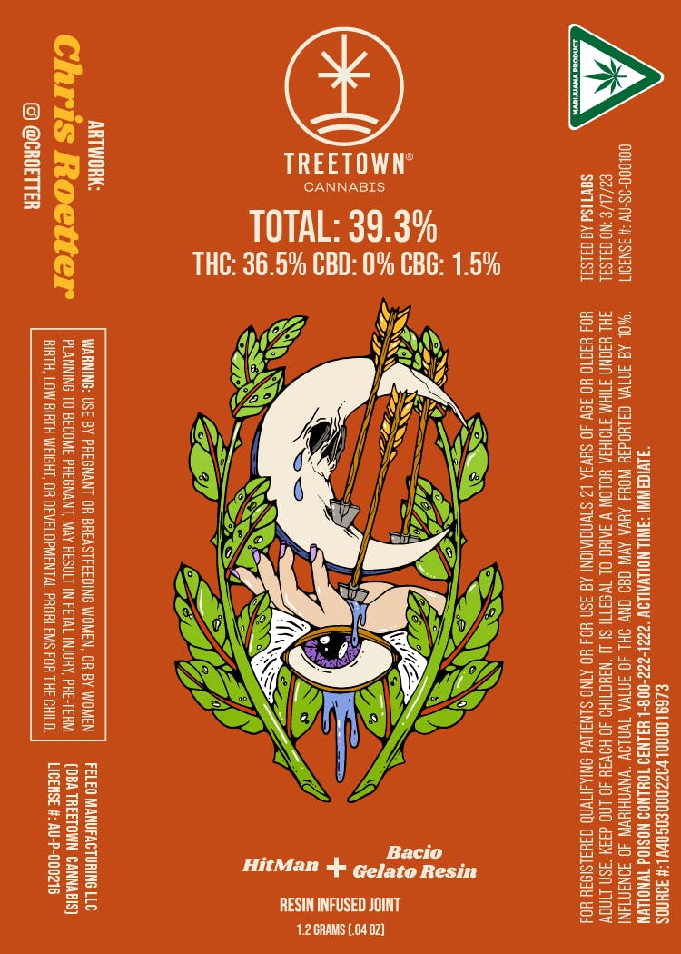 *THC 36.5%* Hitman x Bacio Gelato (Artist Series #1 Burnt Orange)