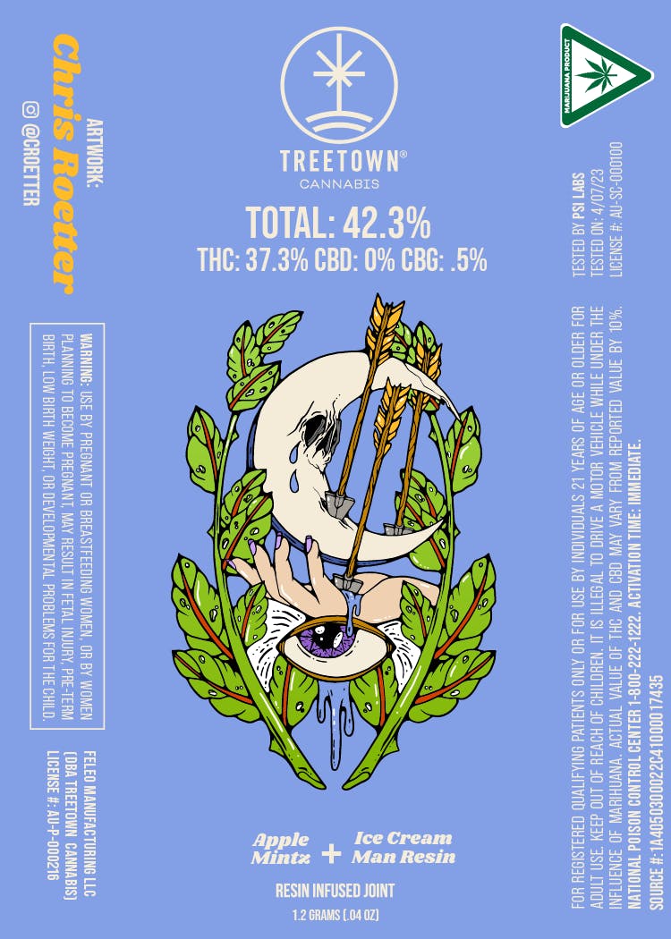 *THC 37.3%* Apple Mintz X Ice Cream Man (Artist Series #1 Pastel Blue)