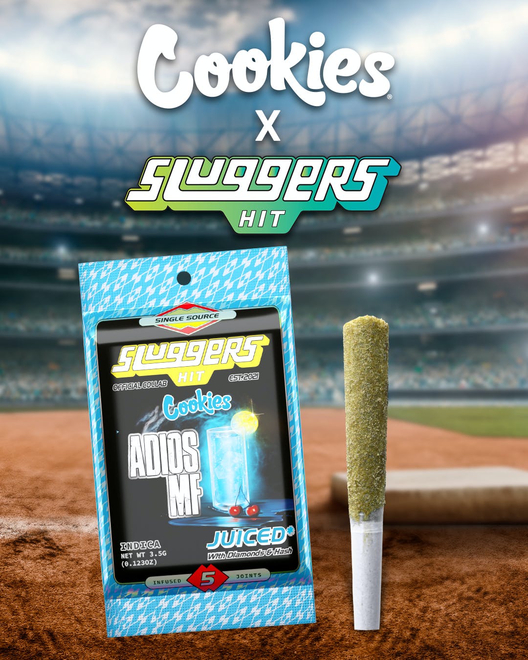 Cookies x Sluggers - 5pk Pre Rolls - Adios Mother Fucker