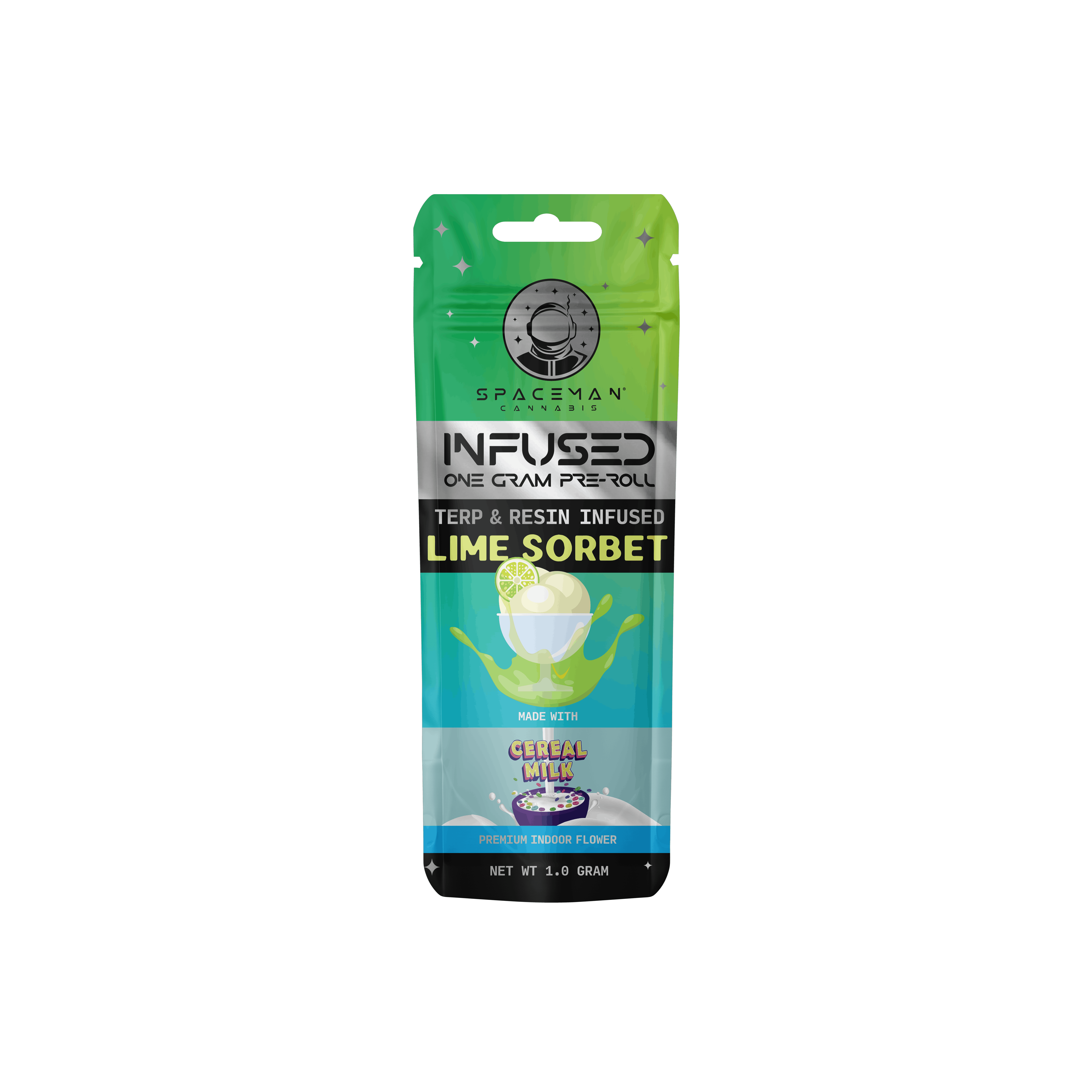 Spaceman - 1g Terp & Resin Infused Pre-Roll - Lime Sorbet + Cereal Milk