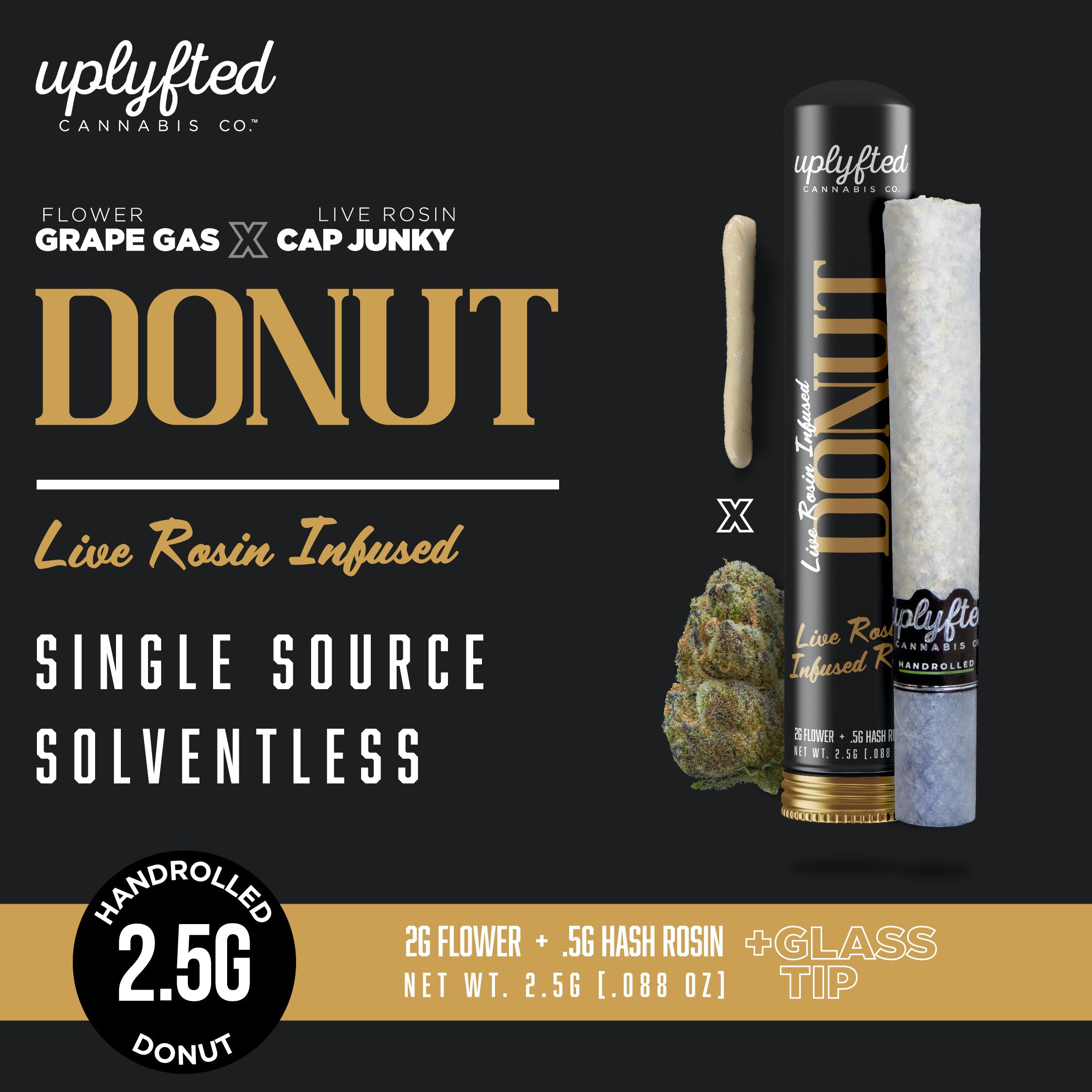 2.5g Live Rosin Donut - Grape Gas x Cap Junky Live Rosin