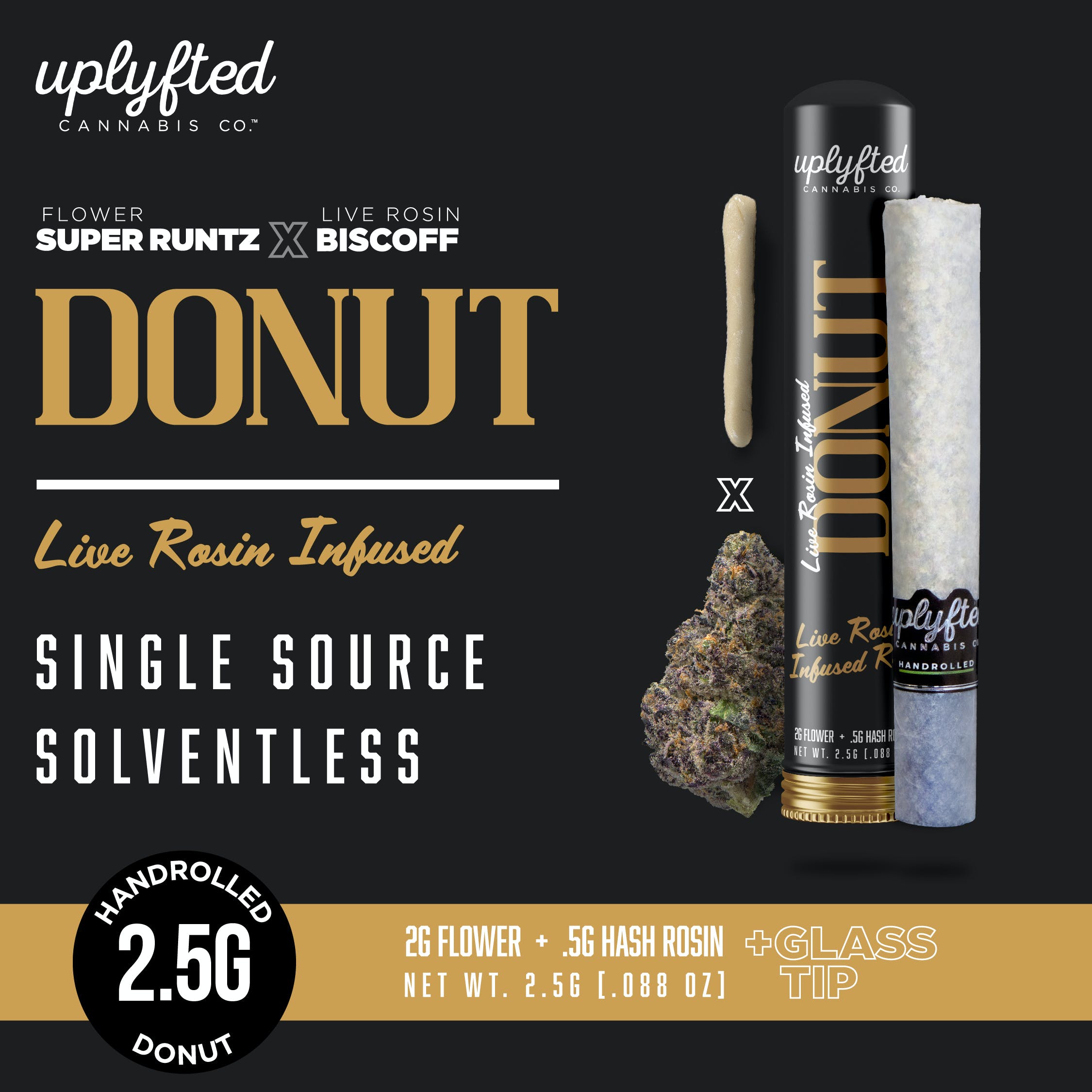2.5g Live Rosin Donut - Super Runtz x Biscoff Live Rosin