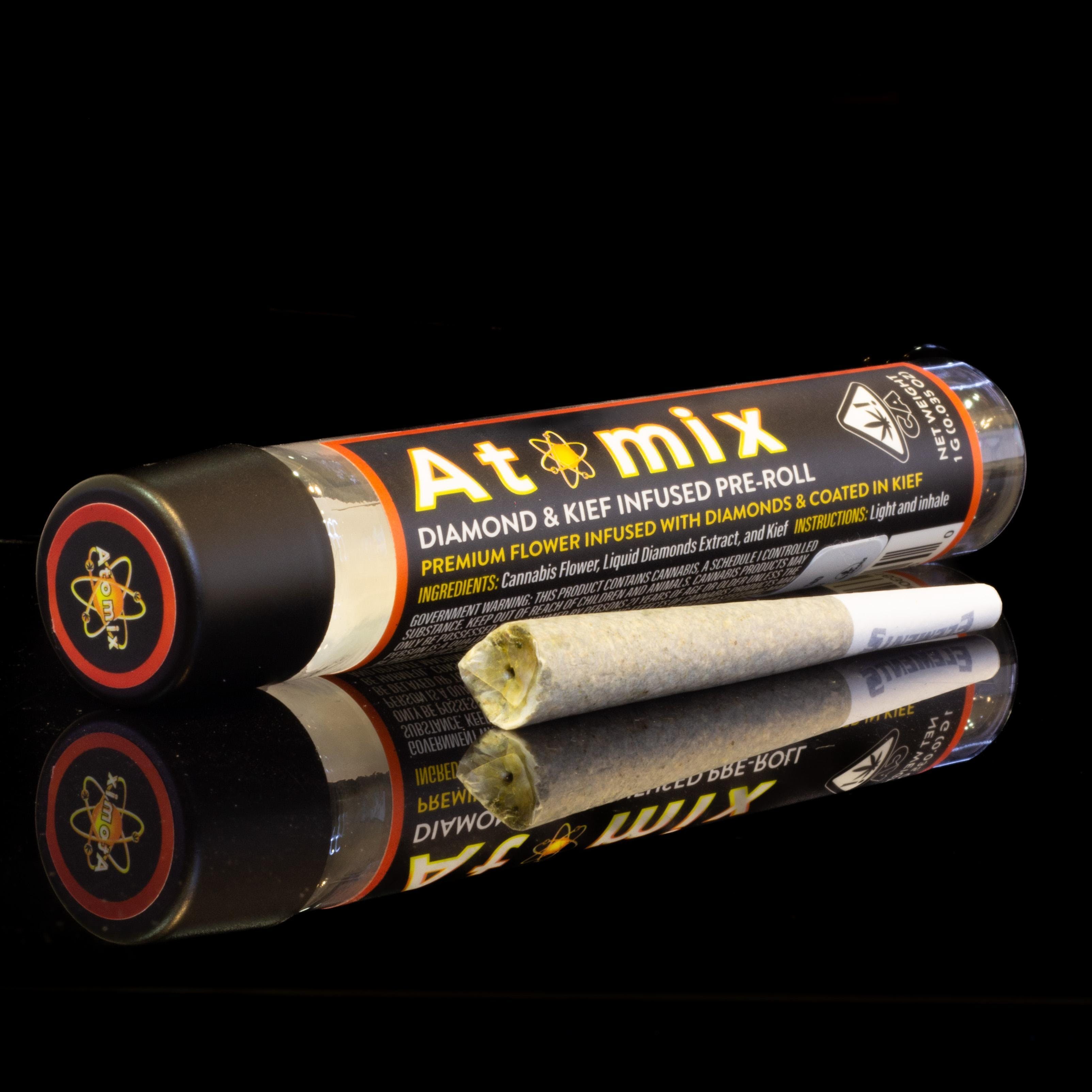 Atomix- Liquid Diamond & Kief Infused Preroll - Purple Peaches