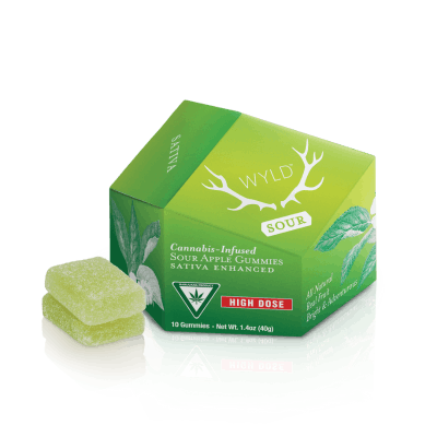 *HIGH DOSE* Sour Apple Sativa Enhanced Gummies | MI