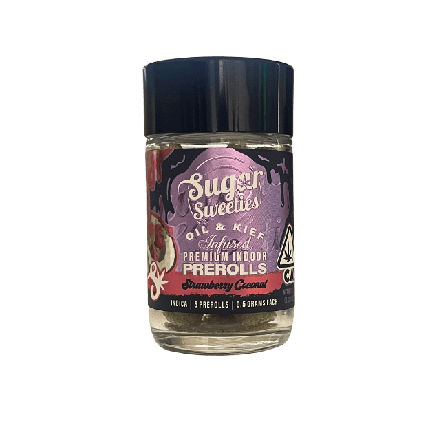 Sugar Sweeties | Strawberry Coconut | 5PK Indica Infused Prerolls 2.5g