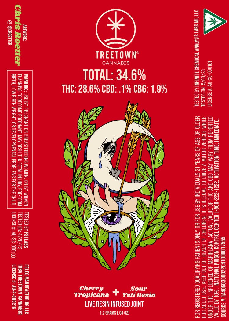 THC 34.6%* Cherry Tropicana X Sour Yeti (Artist Series #1 Cherry Red)