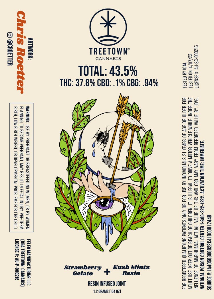 THC 43.5%* Strawberry Gelato X Kush Mintz (Artist Series #1 Pearl)