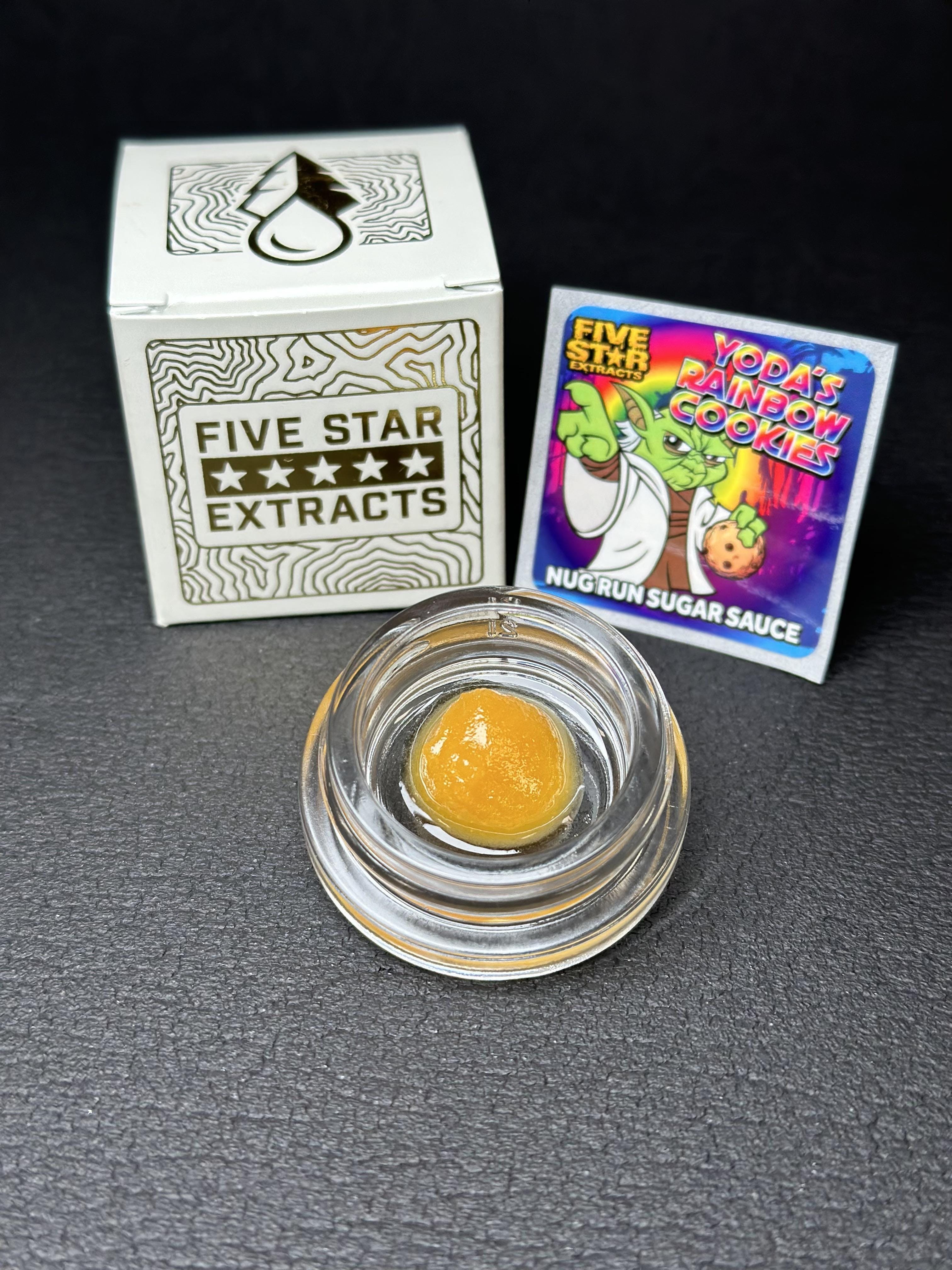 Five Star Extracts: - Yoda Rainbow Cookies 1 Gram Nug Run Sugar Sauce