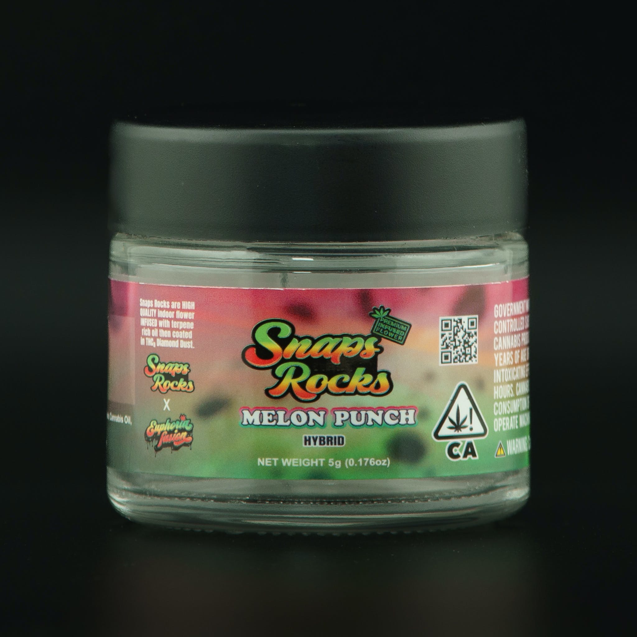 Snaps Rocks Melon Punch - Cannabis Oil & THCa diamond Infused - 5g Jar