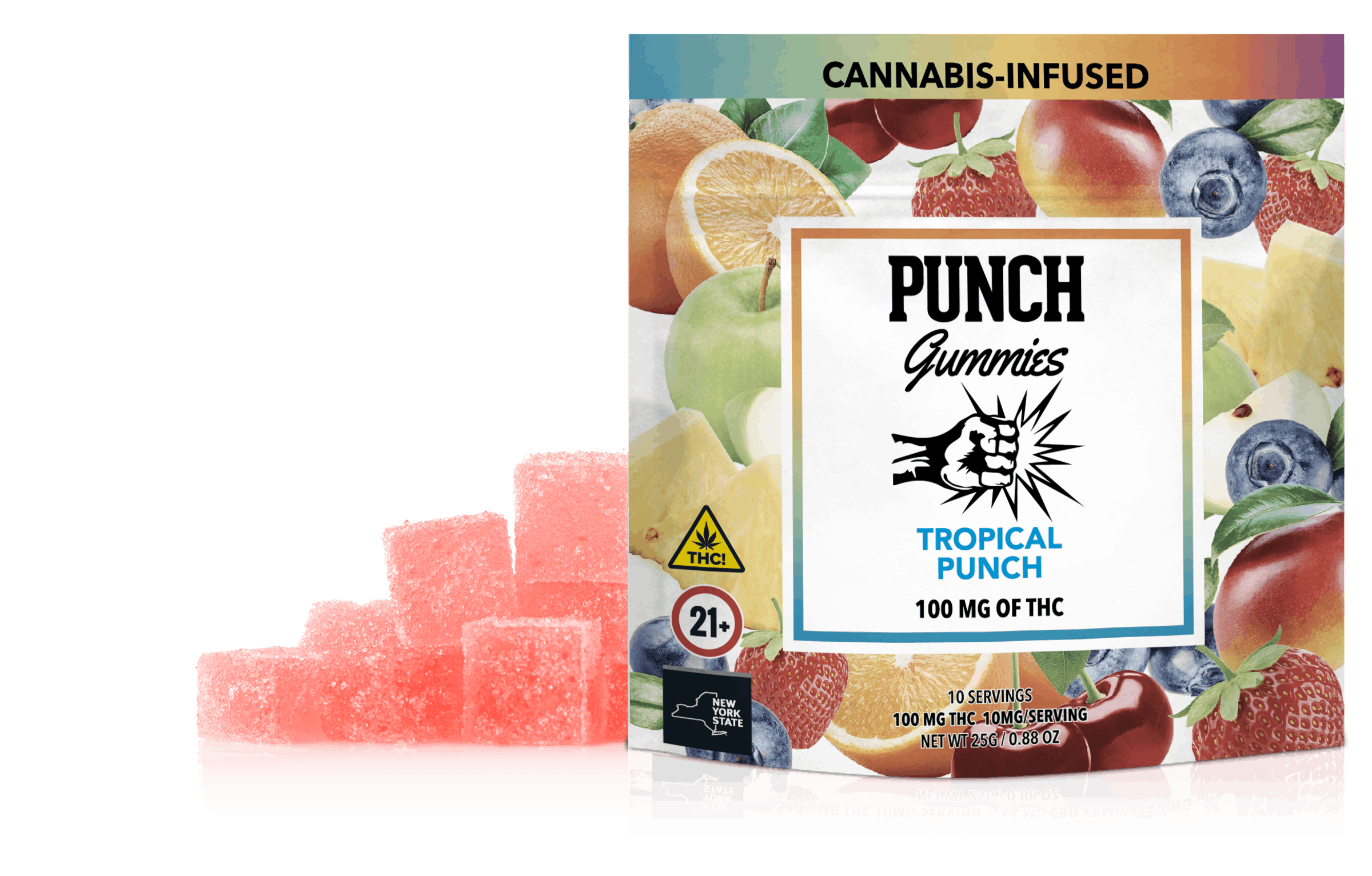 Punch Edibles - 100mg Sugar Coated Gummies- Tropical Punch