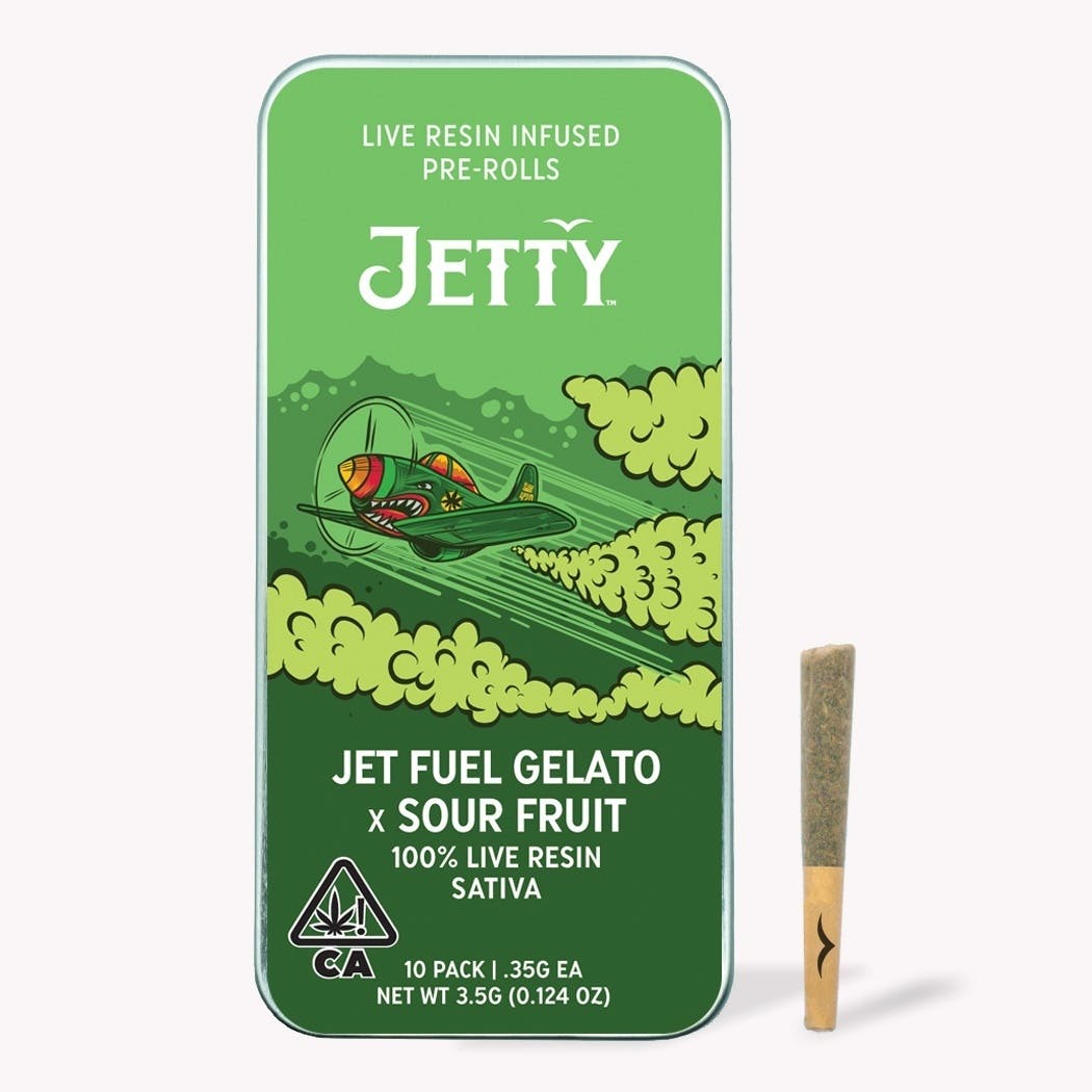 Jet Fuel Gelato x Sour Fruit Live Resin Infused Pre-Rolls 10 Packs (3.5g)