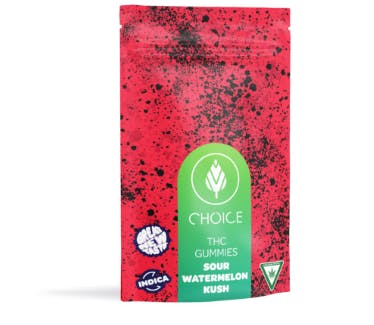 CHOICE SOUR WATERMELON KUSH CHEWS 100MG