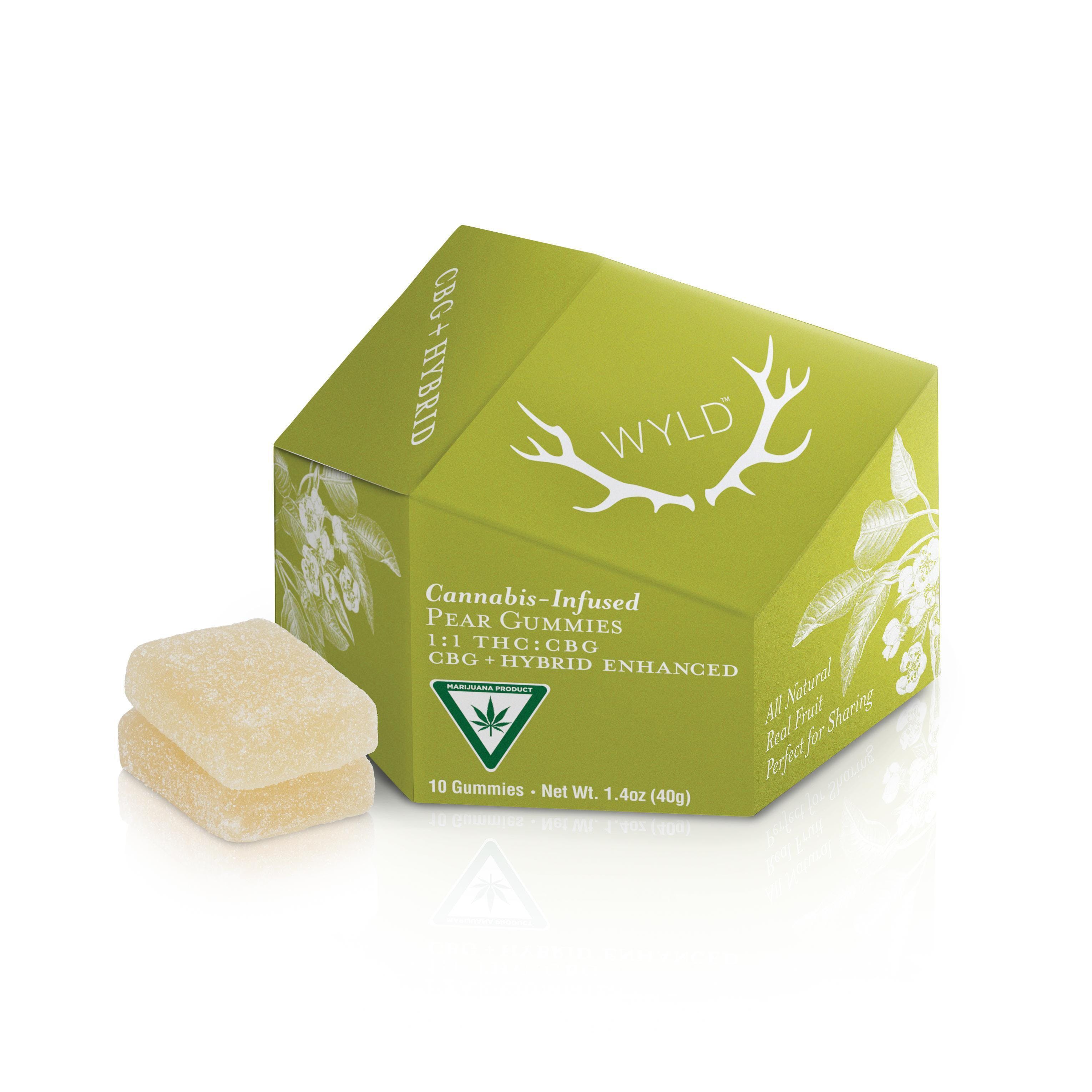 WYLD - Pear Gummies 1:1 THC:CBG 100mg:100mg(REC)