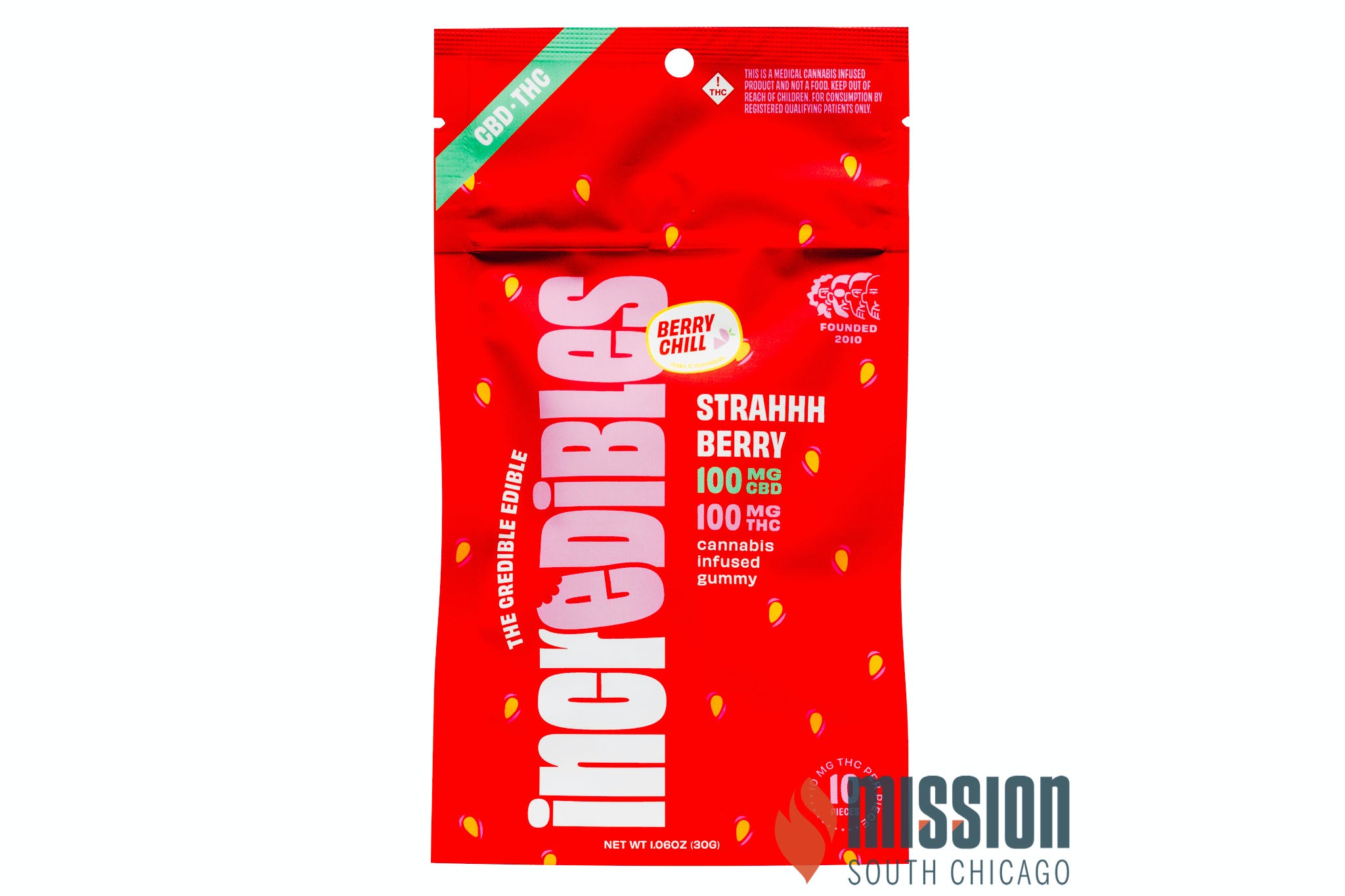 Gummies | Incredibles | Strahhhberry [1:1 100mg CBD/100mg THC] [10pk]