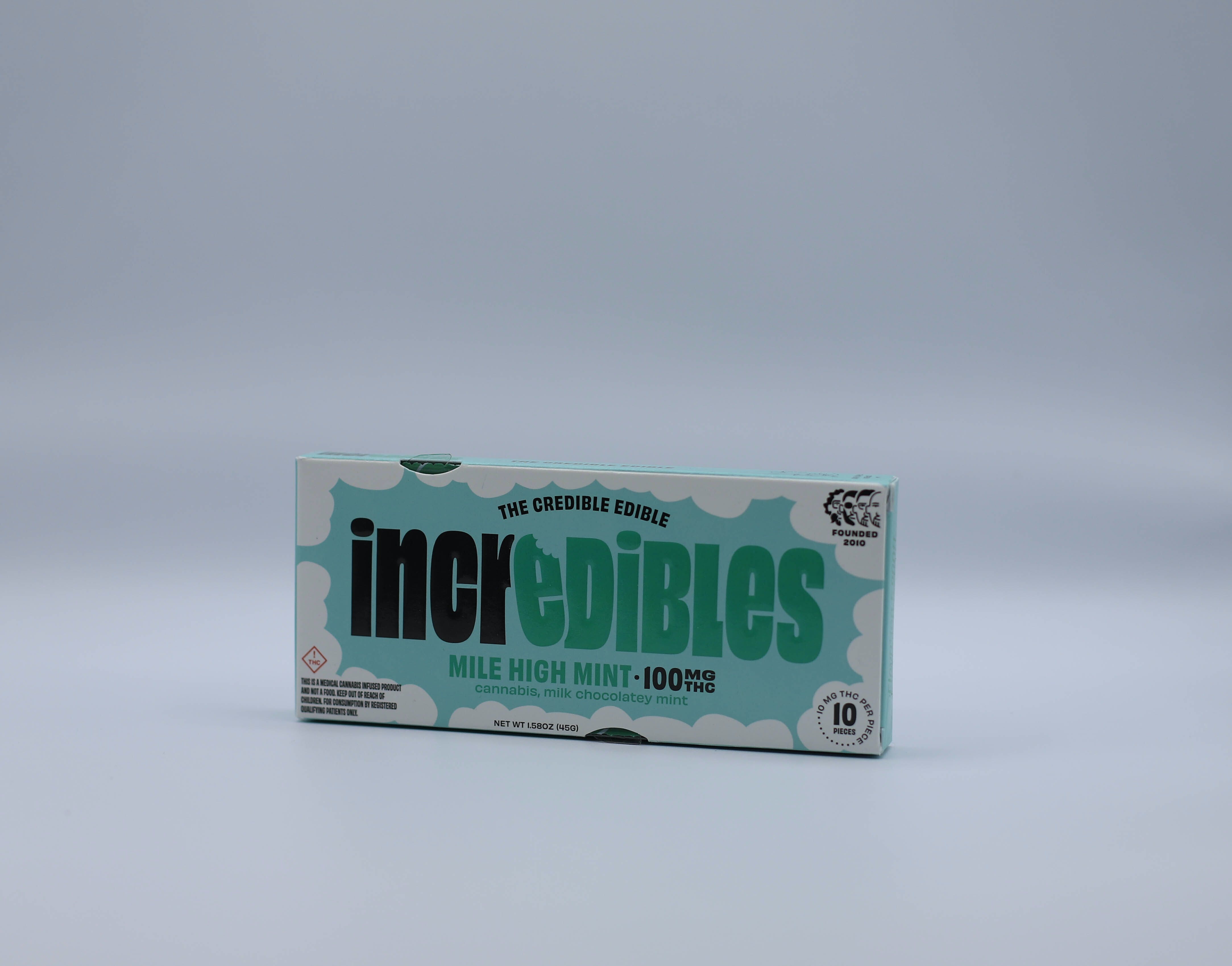 Incredibles Mile High Mint Bar (10pcs, 100mg THC)