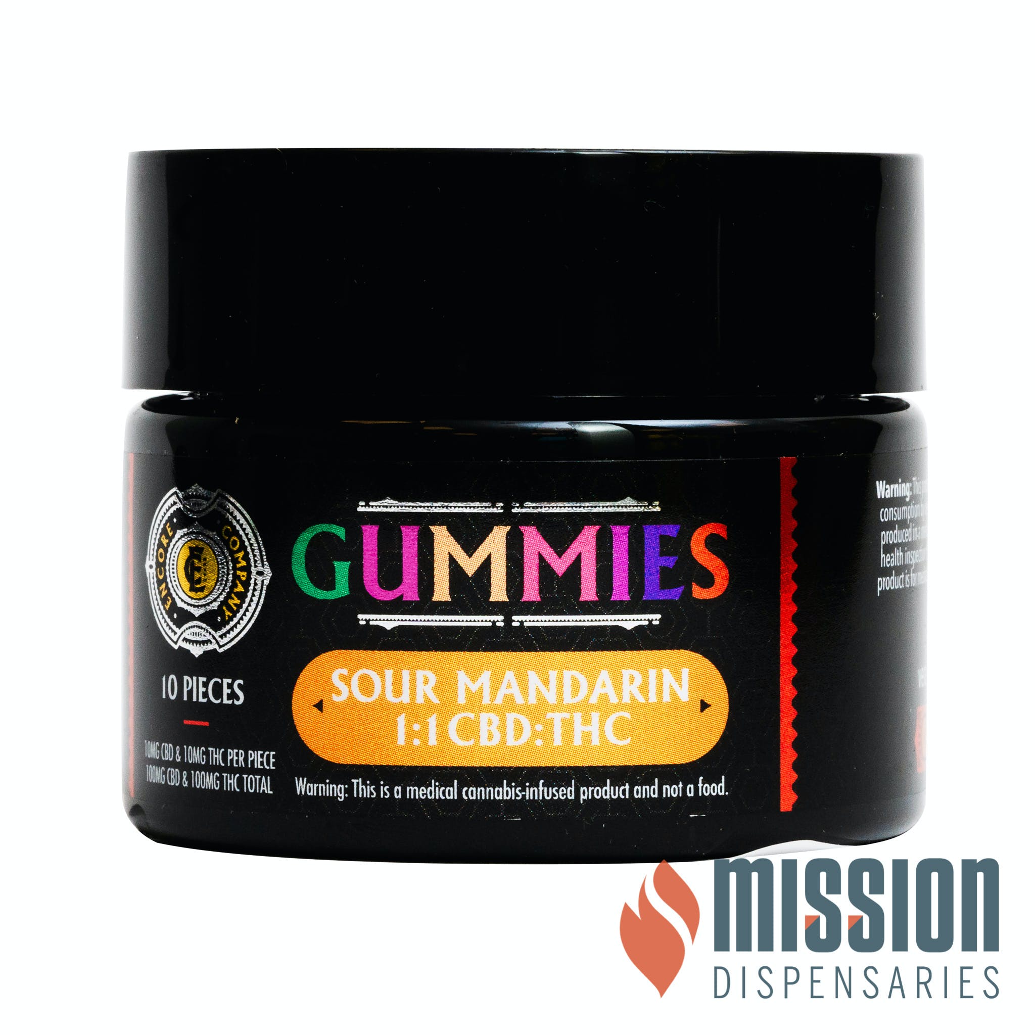 Gummies | Encore | Sour Mandarin [1:1 CBD/THC] [Indica] [10pk]