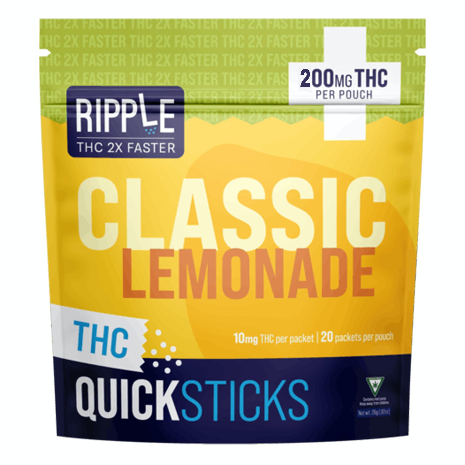 RIPPLE QUICKSTICKS CLASSIC LEMONADE 200MG MED