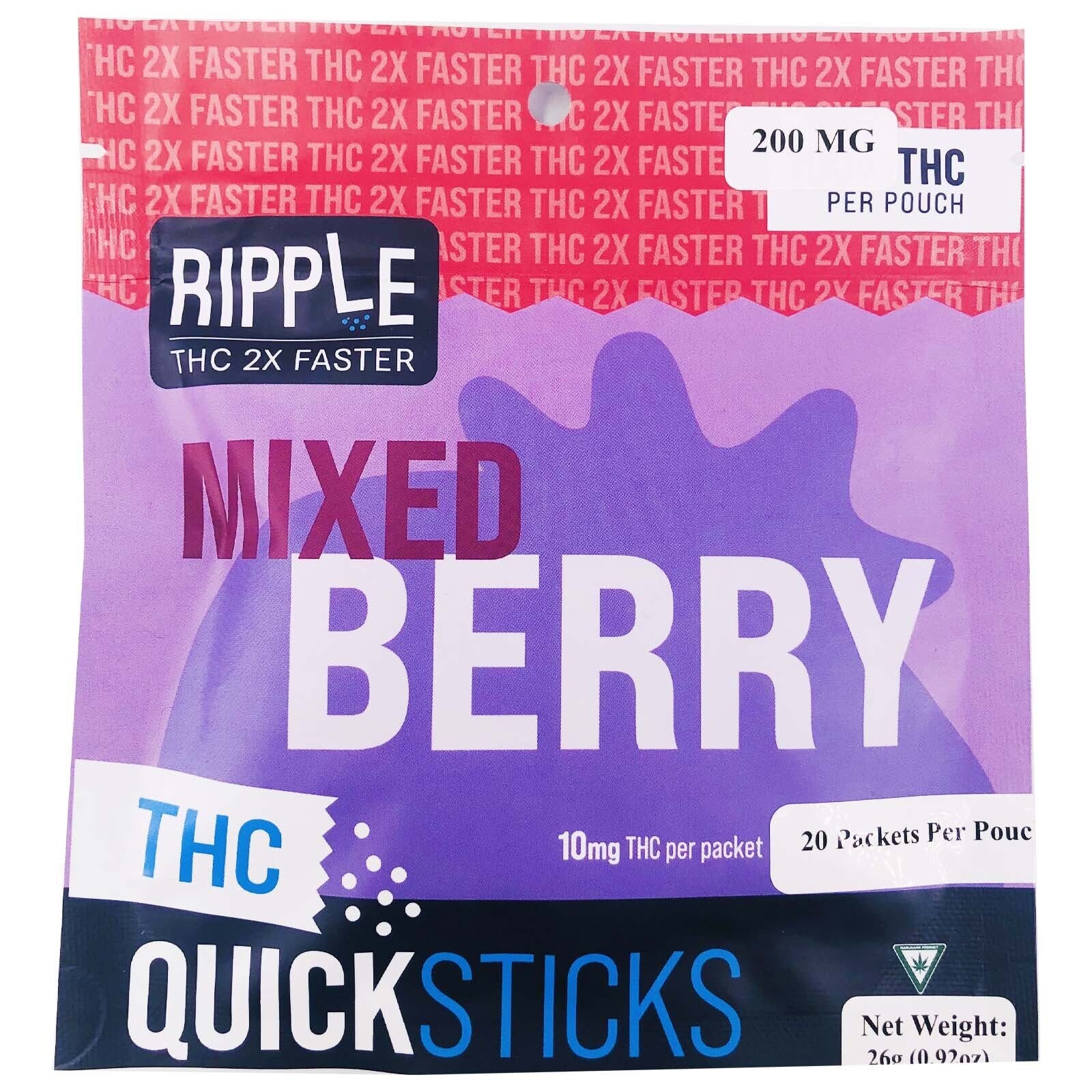 RIPPLE QUICKSTICKS MIXED BERRY 200MG REC
