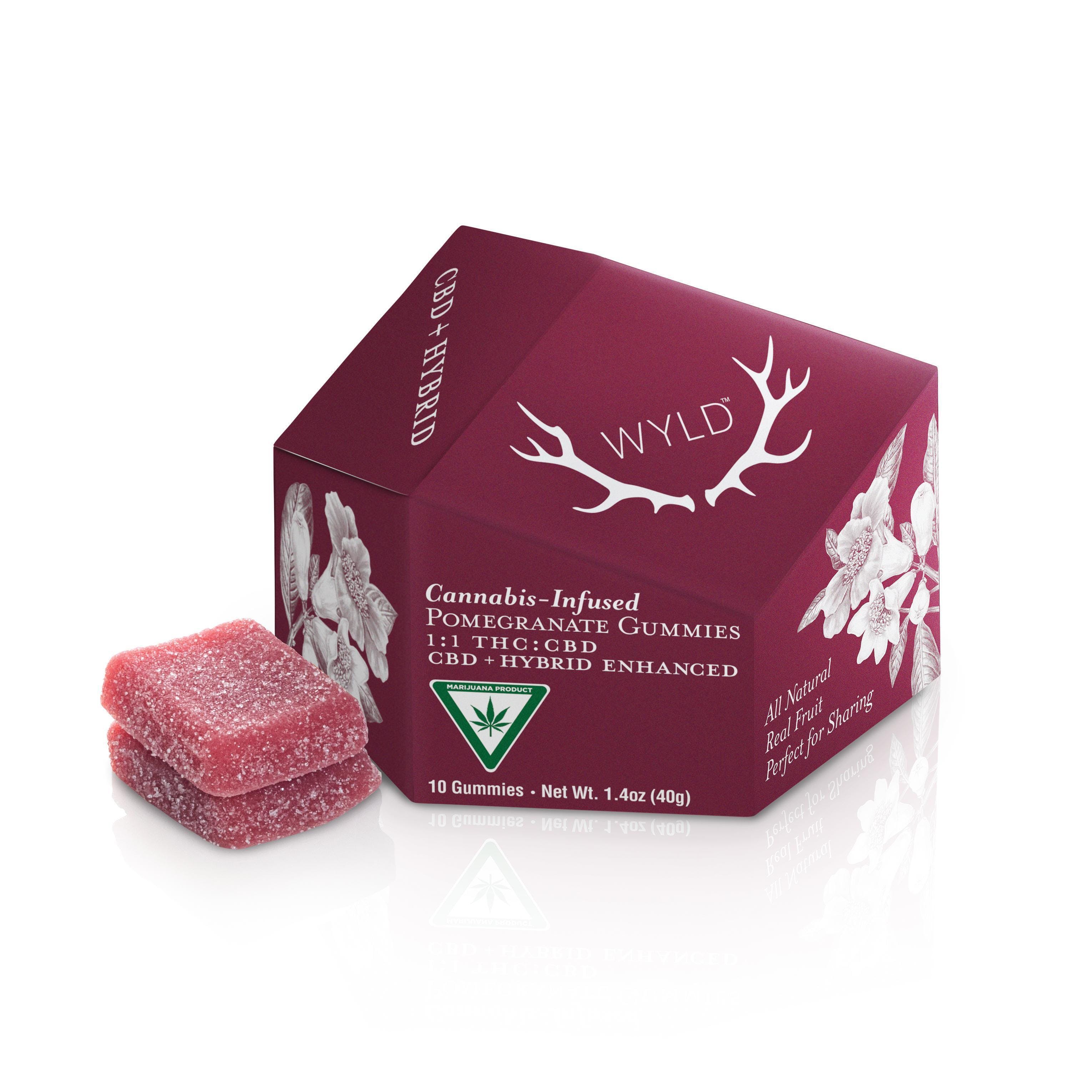 WYLD - Pomegranate Gummies 1:1 THC:CBD 100mg:100mg (REC)