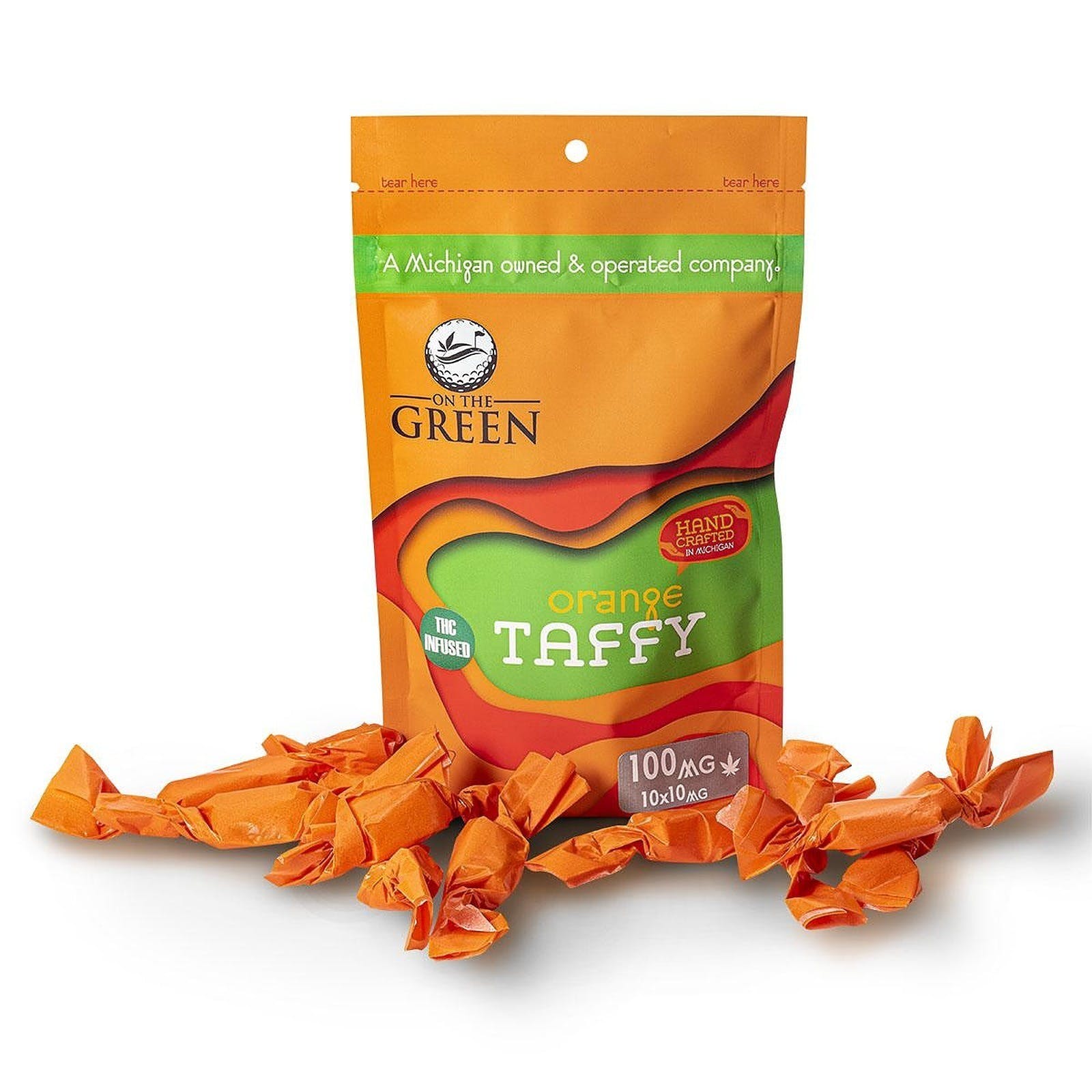 On The Green | Orange Taffy | Edible | 100mg 10pk
