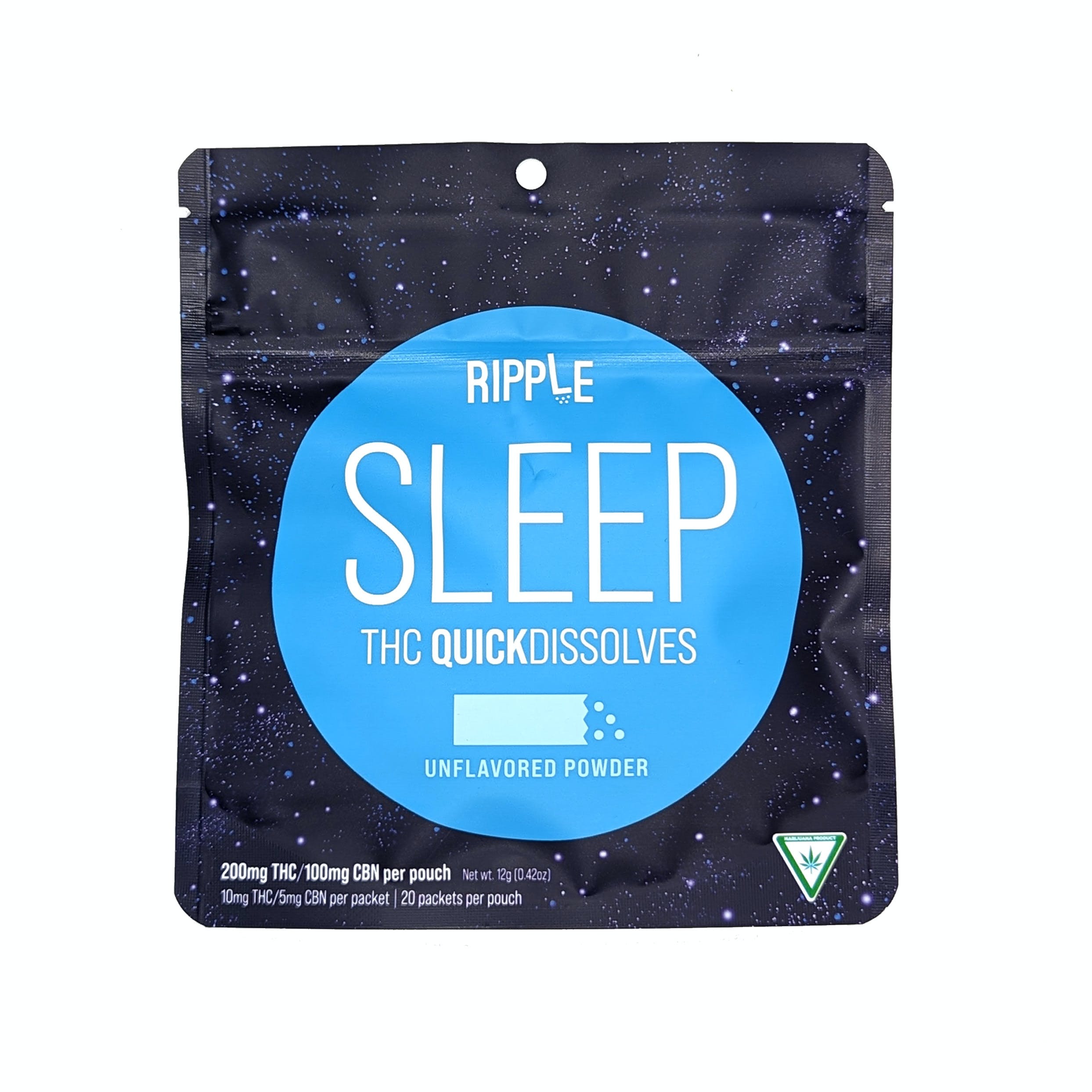 RIPPLE QUICKDISSOLVES SLEEP 2:1 200MG THC/100MG CBN DRINK POWDER MED