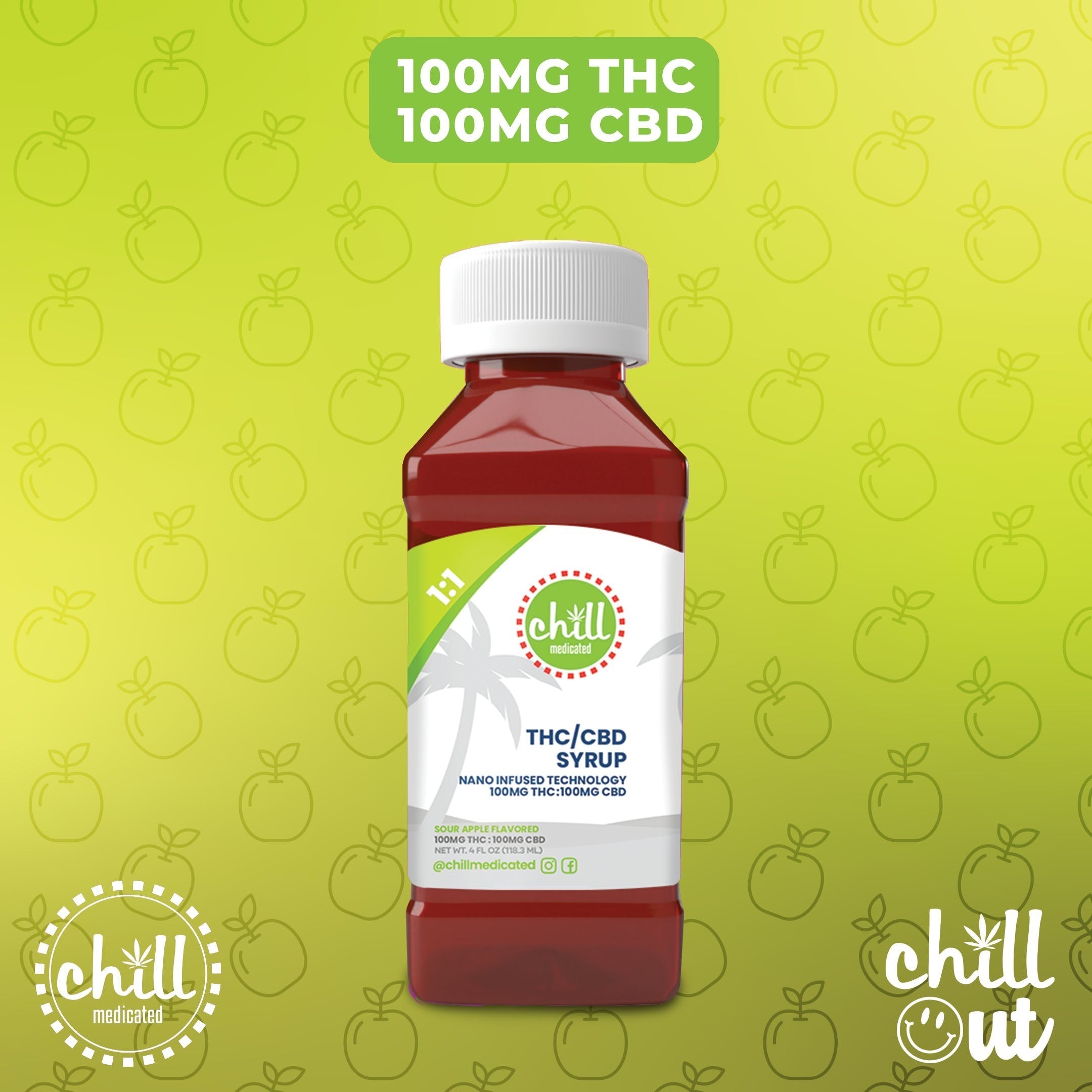 Chill Medicated - 1:1 Sour Apple Medicated Syrup