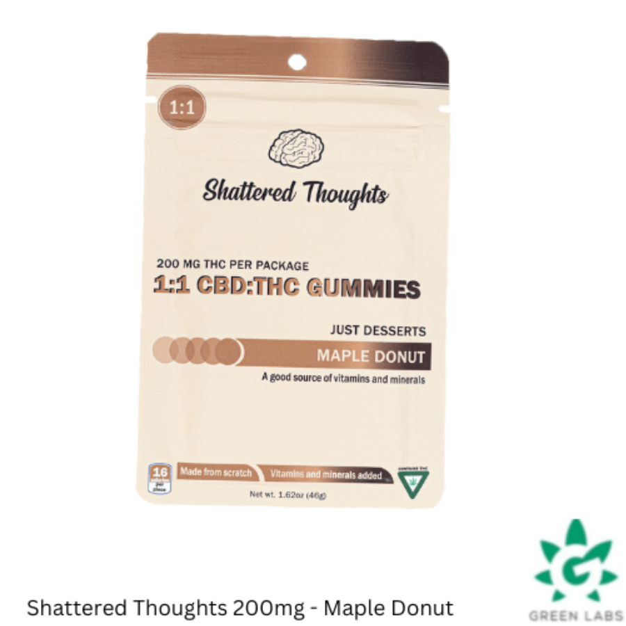 Shattered Thoughts 200mg Gummies - Maple Donut: 128.59mg CBD