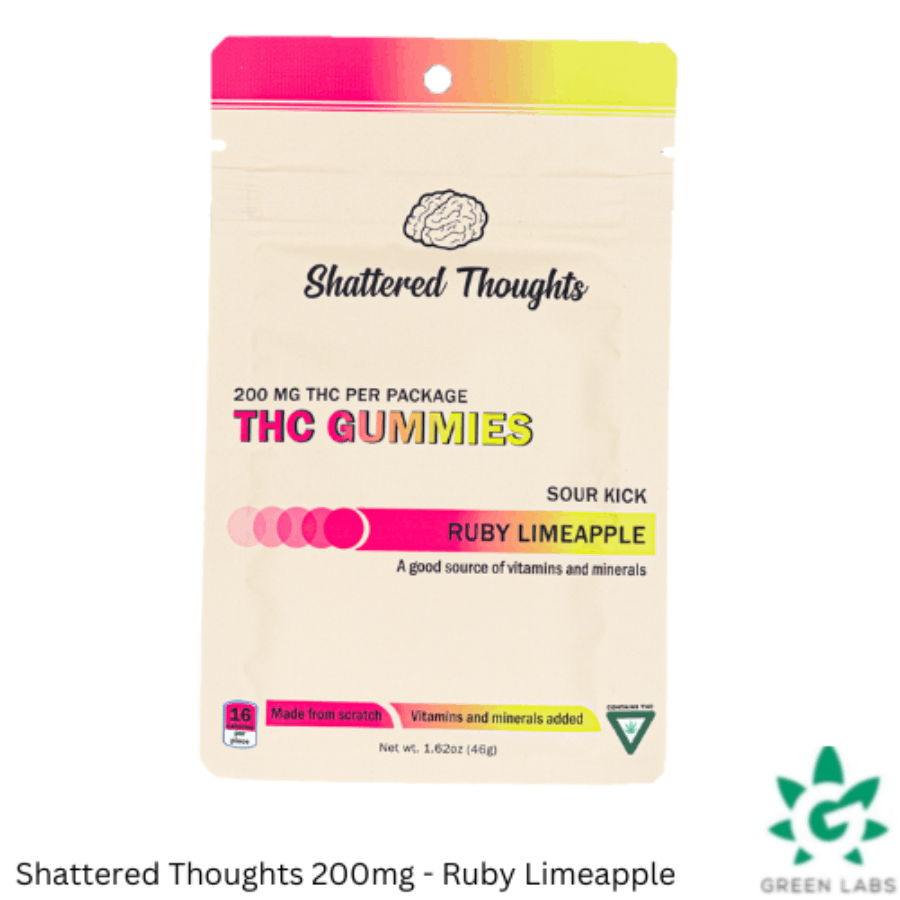 Shattered Thoughts 200mg Gummies - Ruby Limeapple